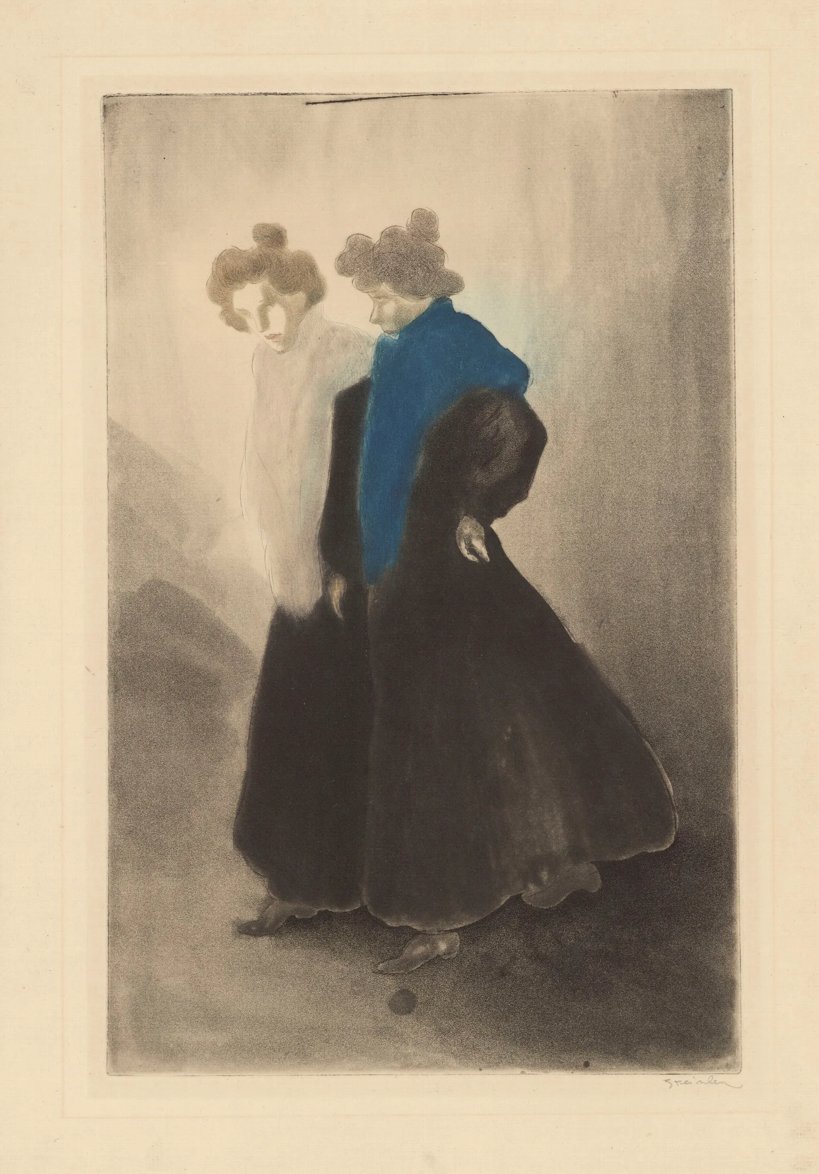 Deux Femmes 3 Wall Art by Théophile Alexandre Steinlen - Canvas Print
