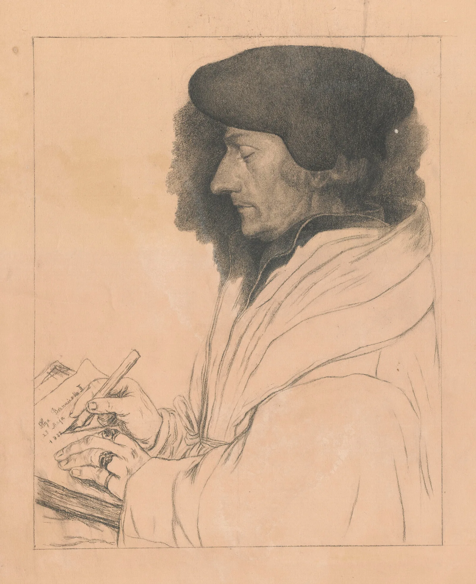 Portrait Of Erasmus Of Rotterdam Wall Art by Olga Boznanska - Canvas Print