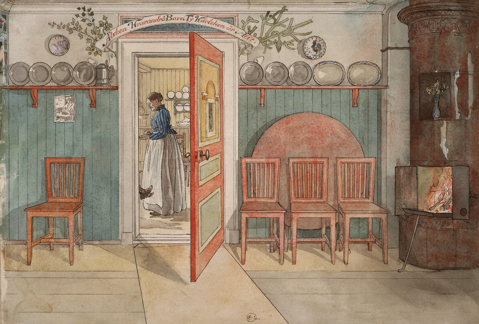 Old Anna Wall Art by Carl Larsson - Canvas Print