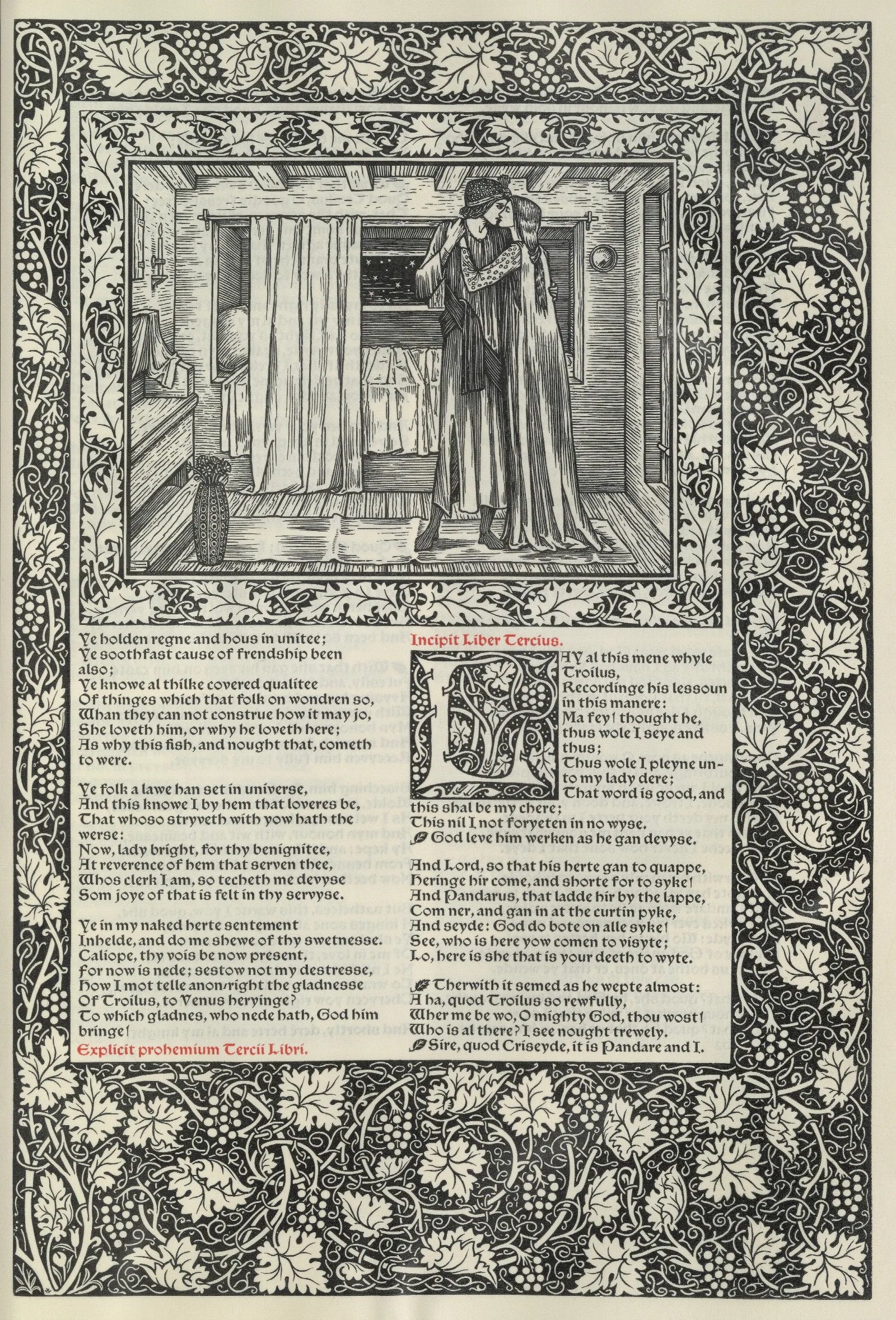 The Works Of Geoffrey Chaucer Pl 83 Wall Art by Sir Edward Coley Burne-Jones - Canvas Print