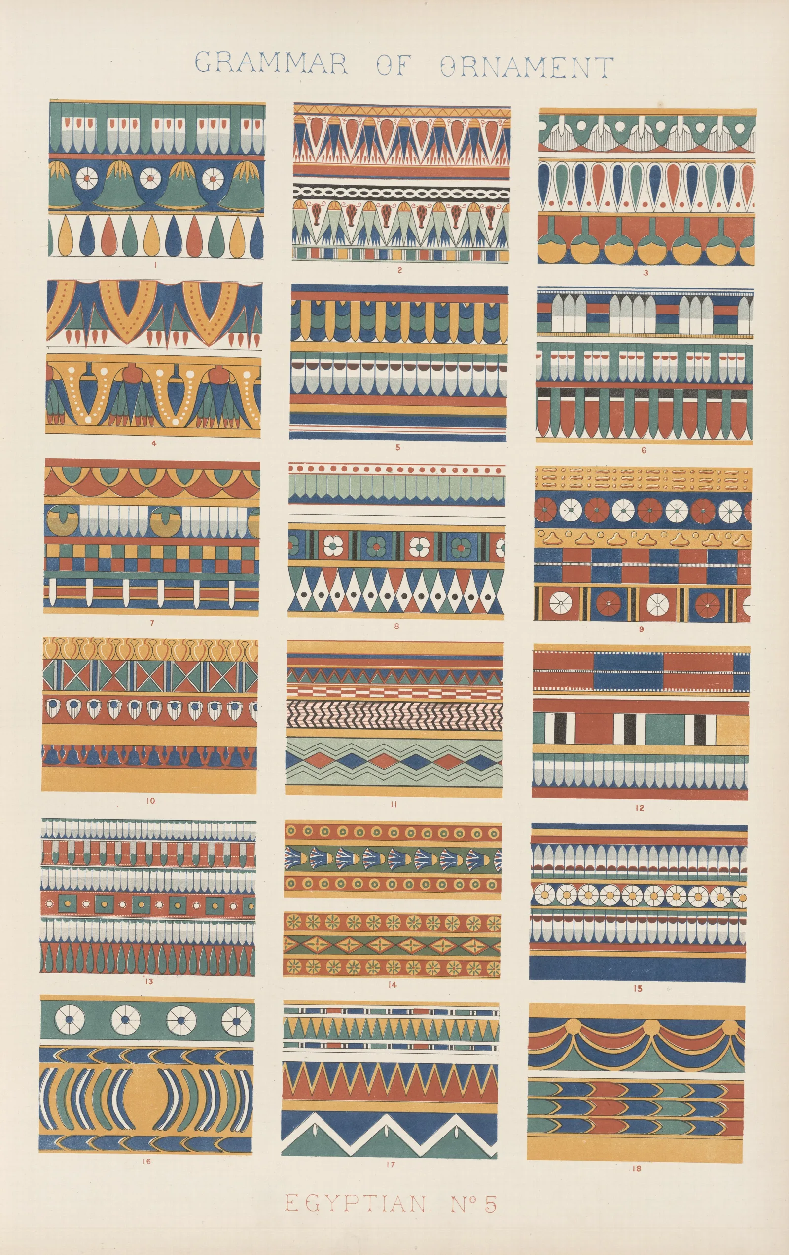 Egyptian No 5 2 Wall Art by Owen Jones - Canvas Print