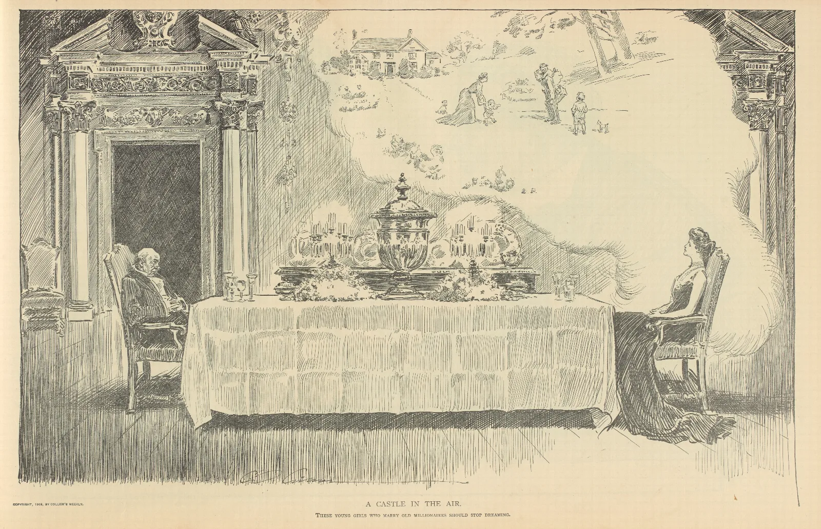 A Castle In The Air Wall Art by Charles Dana Gibson - Canvas Print