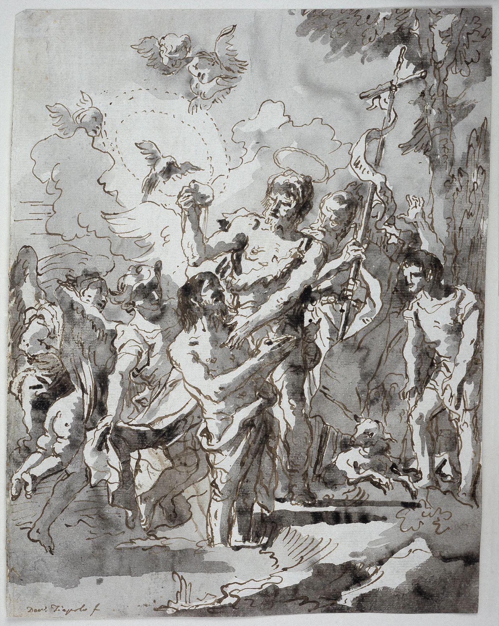 Baptism Of Christ In The Jordan Wall Art by Giovanni Domenico Tiepolo - Canvas Print