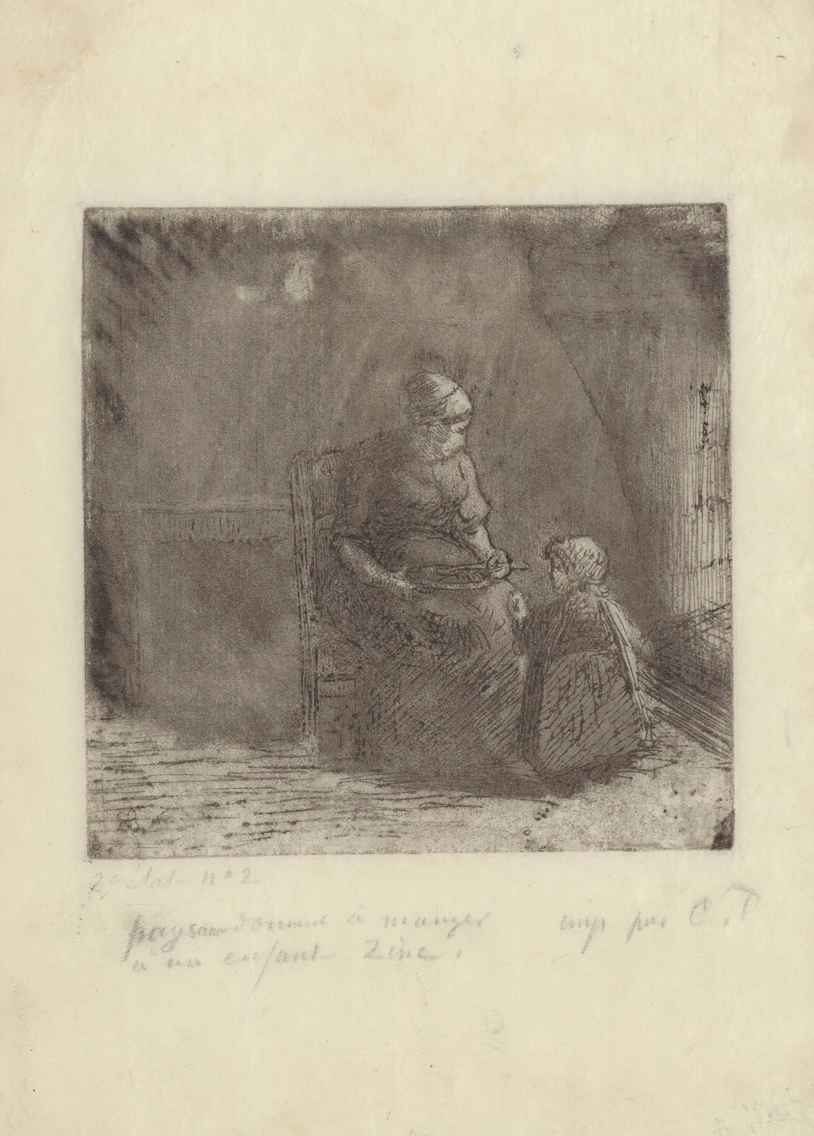 Paysanne Donnant A Manger A Un Enfant Wall Art by Camille Pissarro - Canvas Print