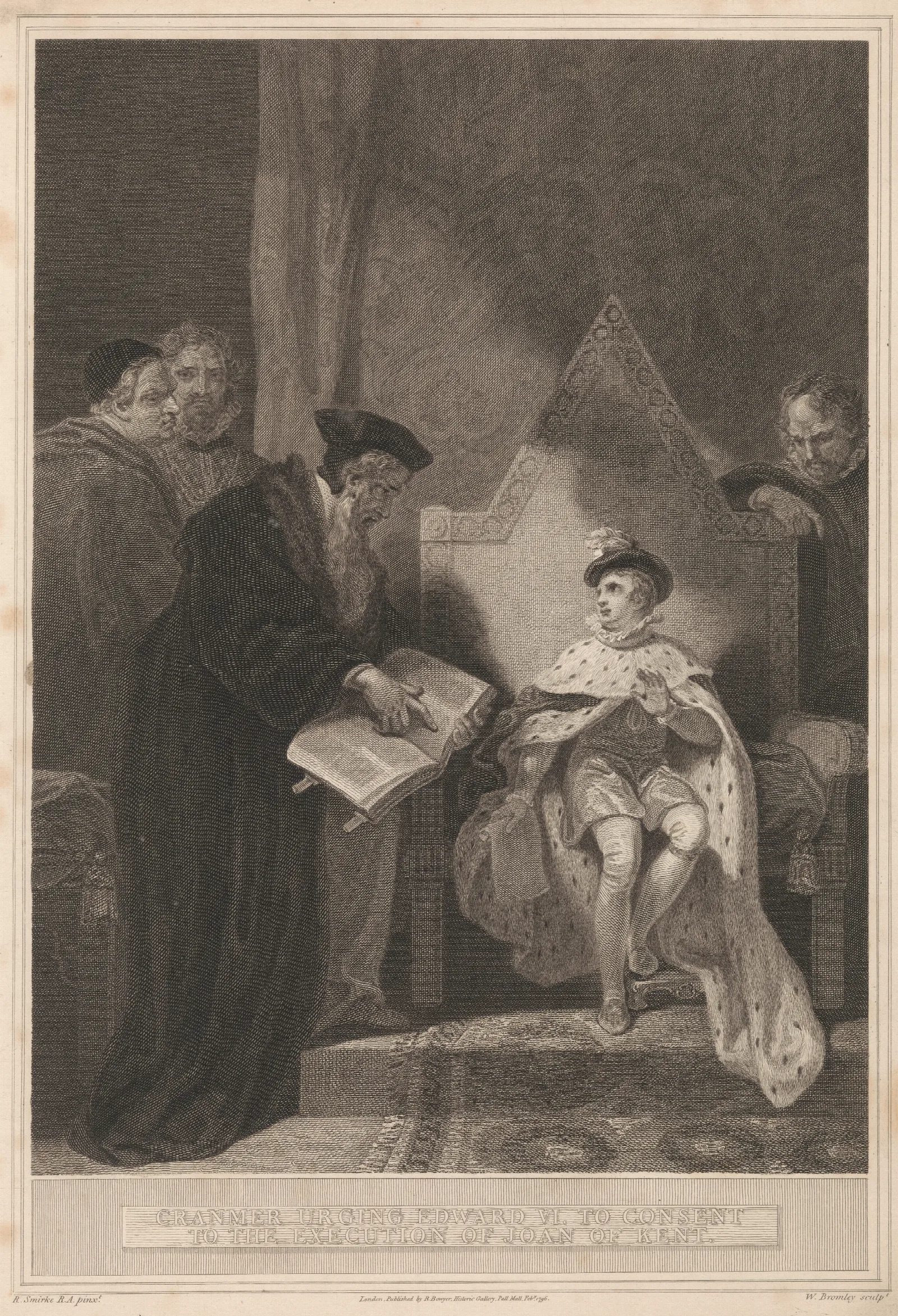 Cranmer Urging Edward Vi To Consent To The Execution Of Joan Of Kent Wall Art by Robert Smirke - Canvas Print