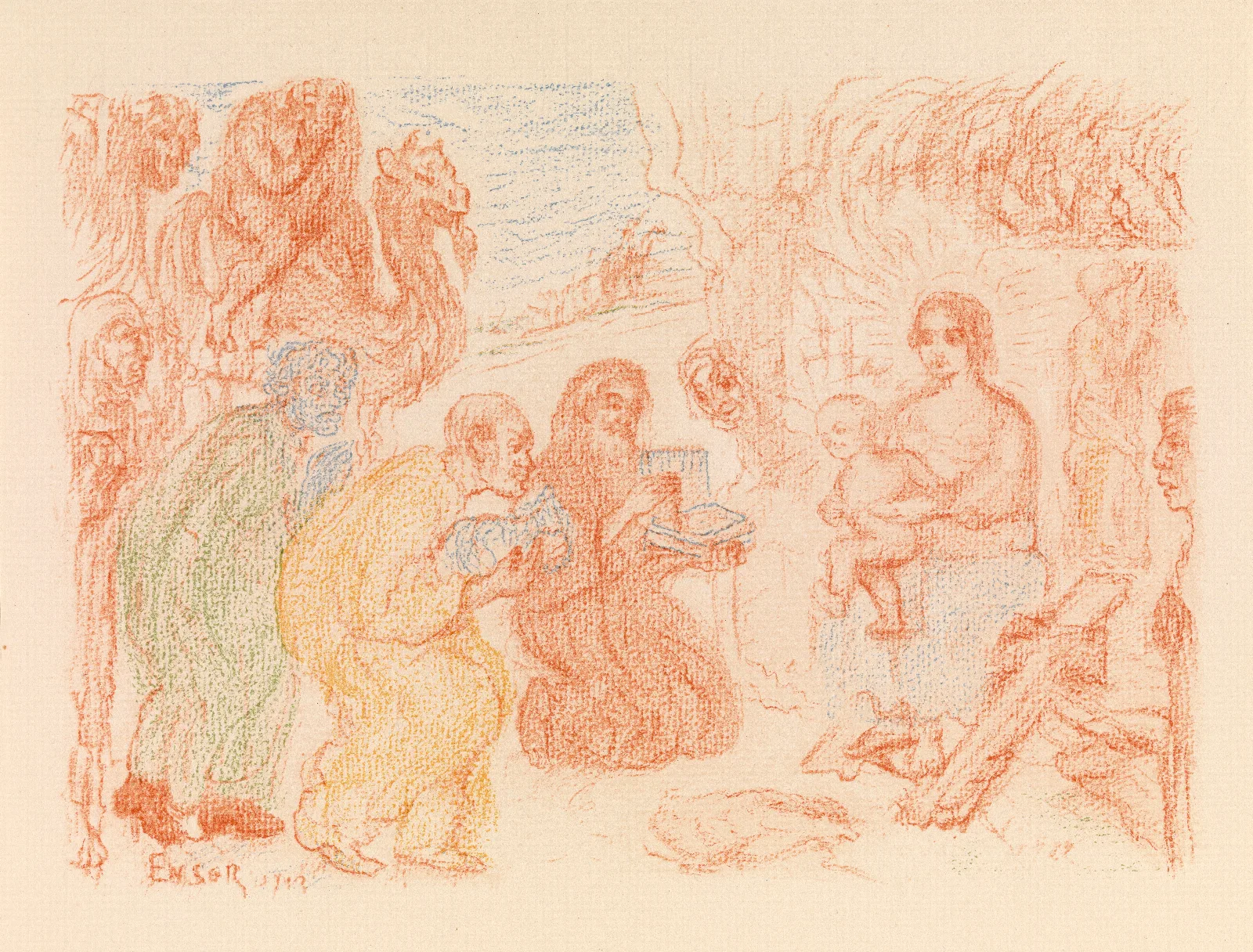The Adoration Of The Magi 99 Wall Art by James Ensor - Canvas Print