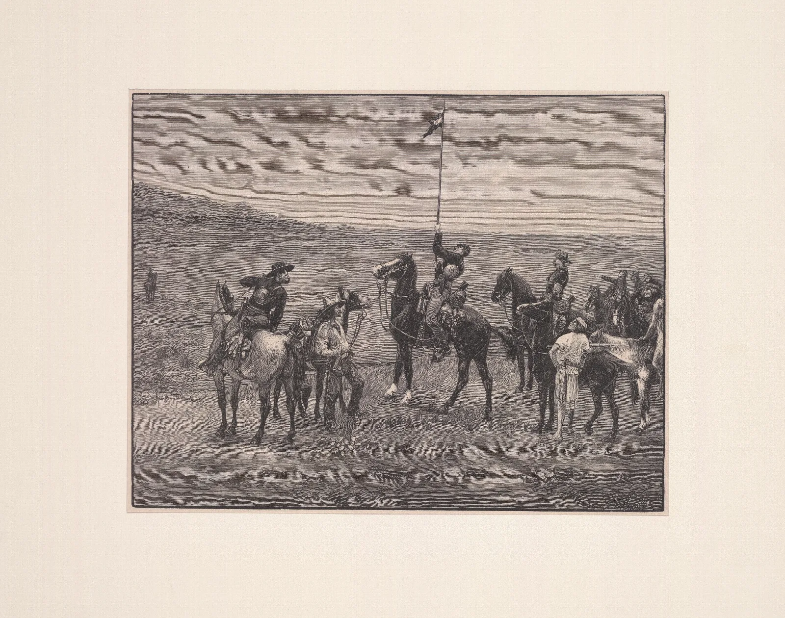 Signaling The Main Command 2 Wall Art by Frederic Remington - Canvas Print