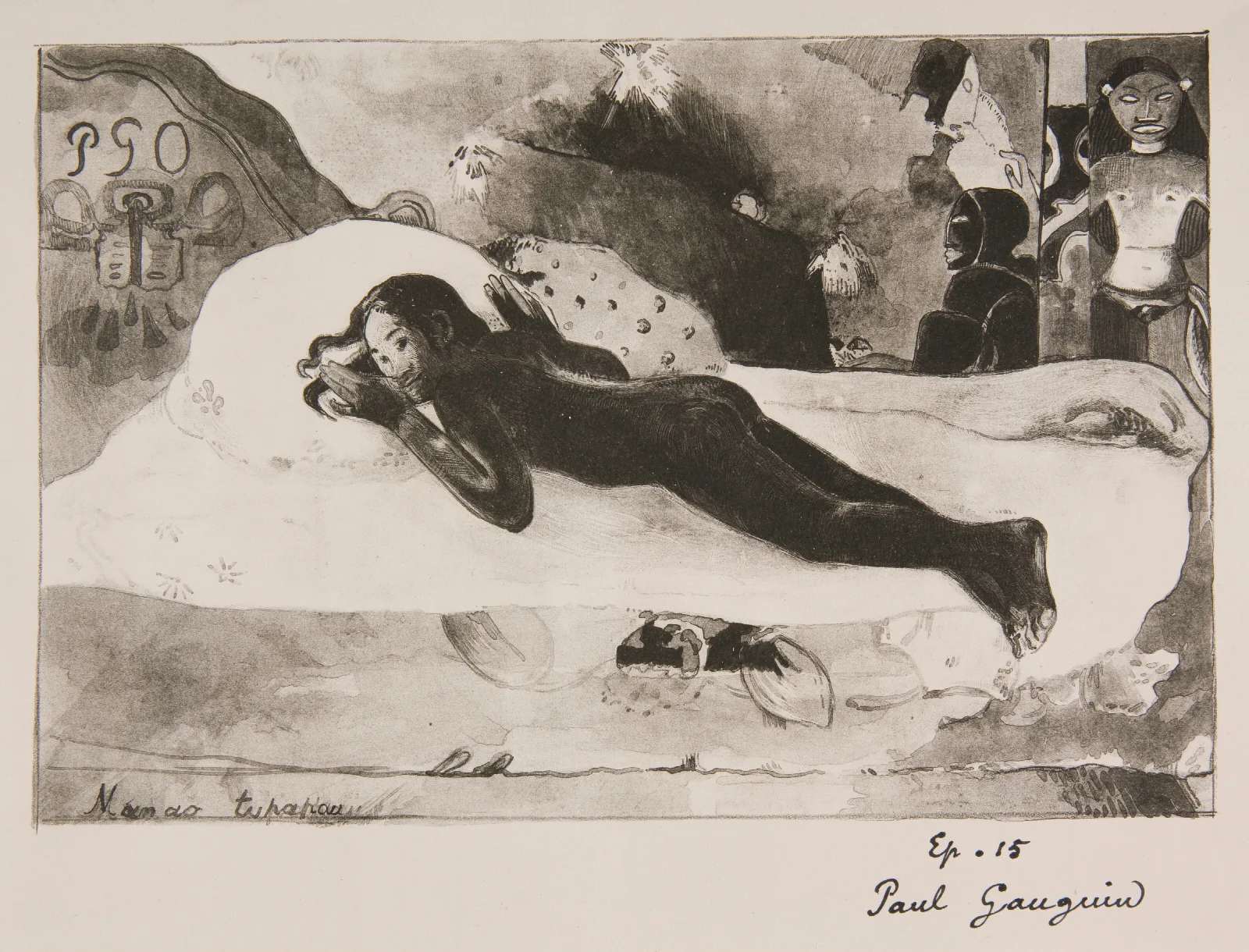 Manao Tupapau Elle Pense Au Revenant Lesprit Des Morts Veille Wall Art by Paul Gauguin - Canvas Print