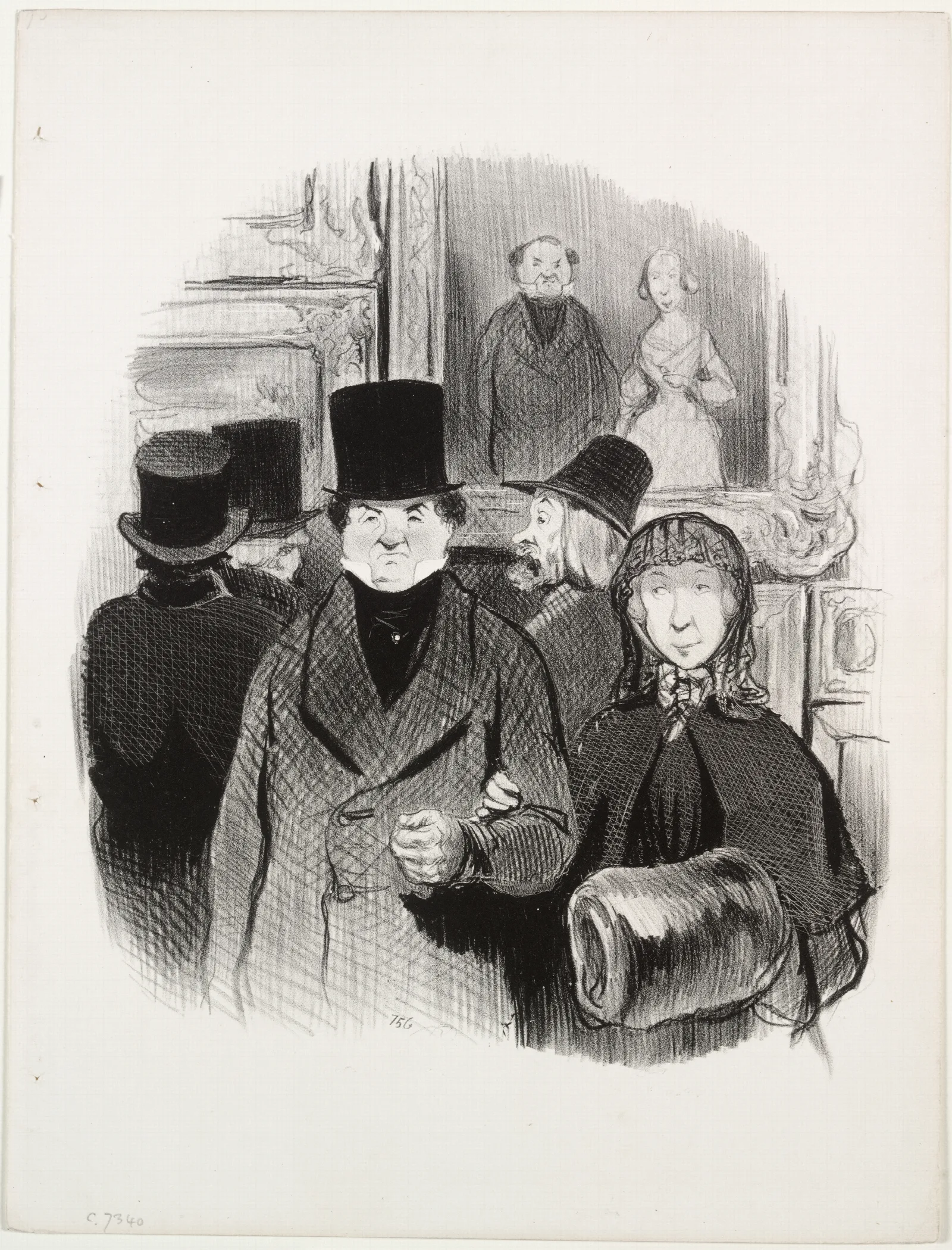 When Ones Portrait Is Exhibited At The Salon Wall Art by Honoré Daumier - Canvas Print