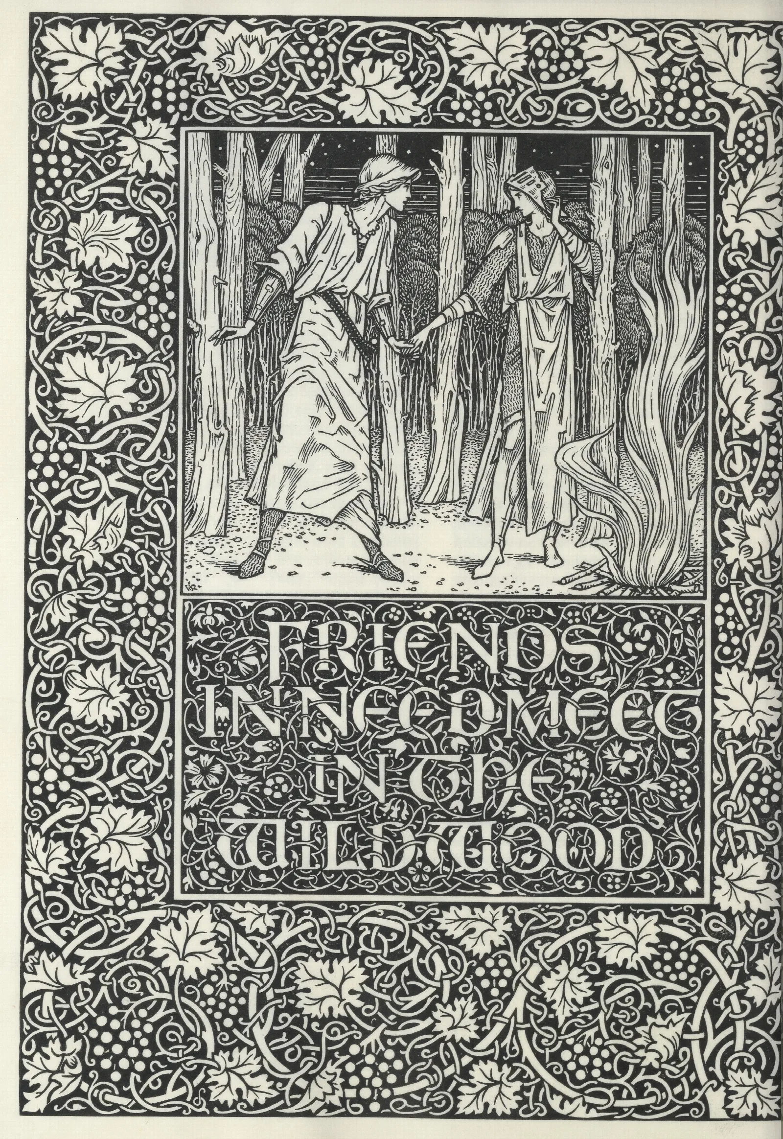 The Well At The Worlds End Friends In Need Meet In The Wildwood Wall Art by Sir Edward Coley Burne-Jones - Canvas Print