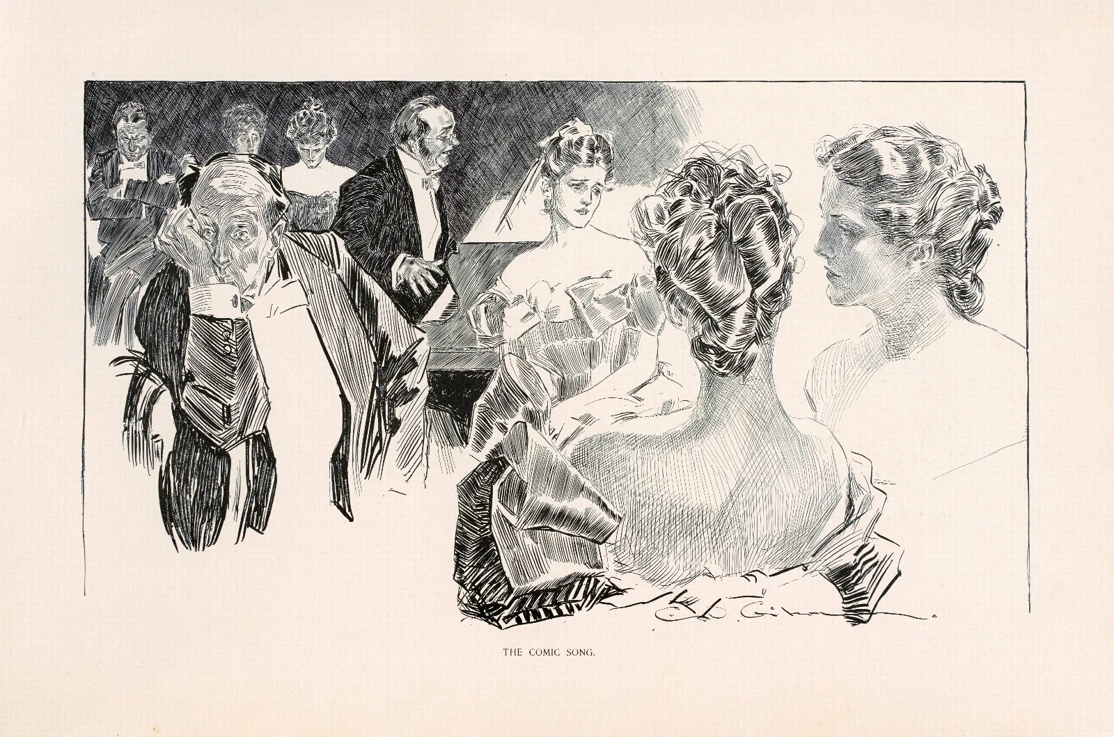 The Comic Song Wall Art by Charles Dana Gibson - Canvas Print