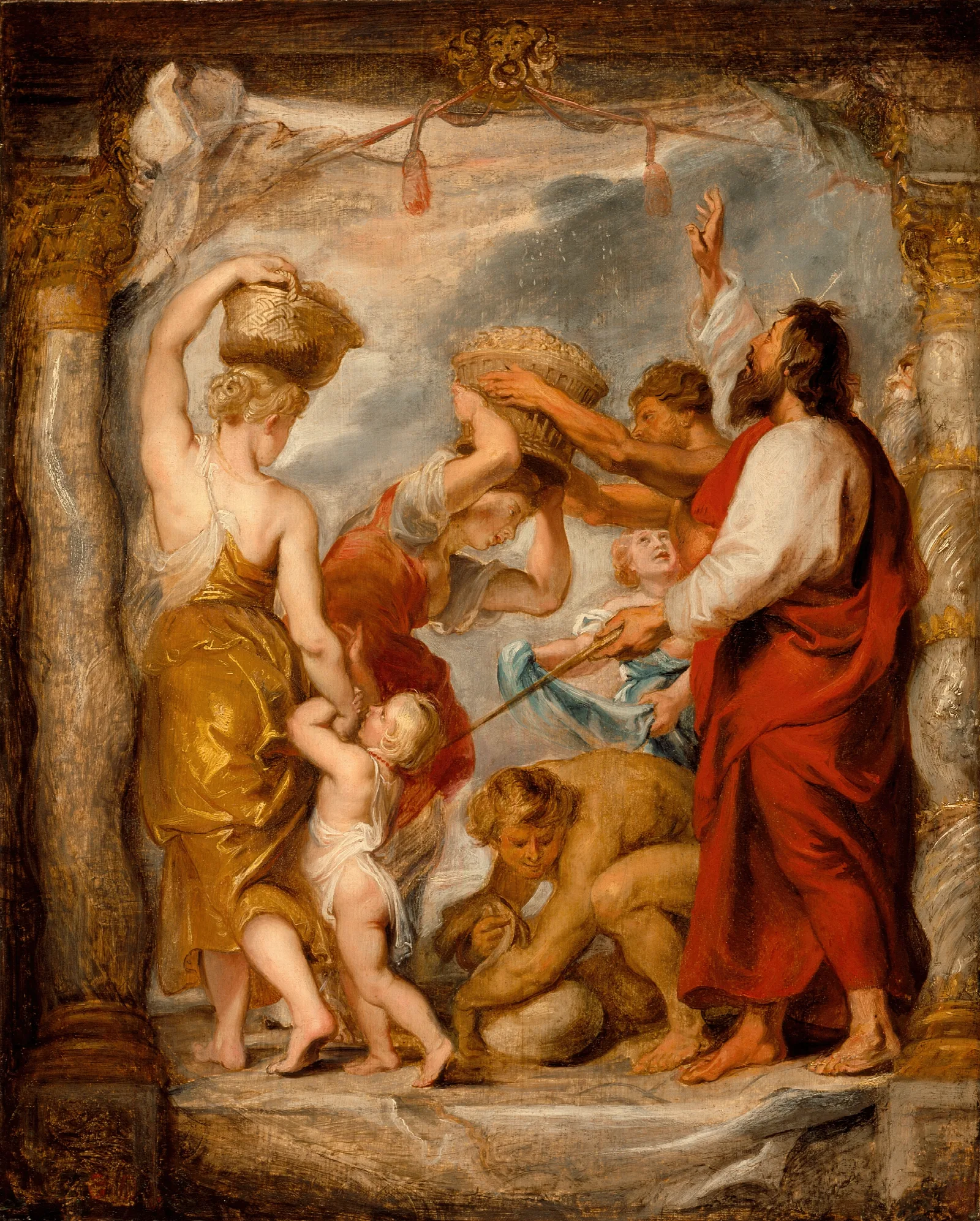 The Israelites Gathering Manna In The Desert Wall Art by Peter Paul Rubens - Canvas Print