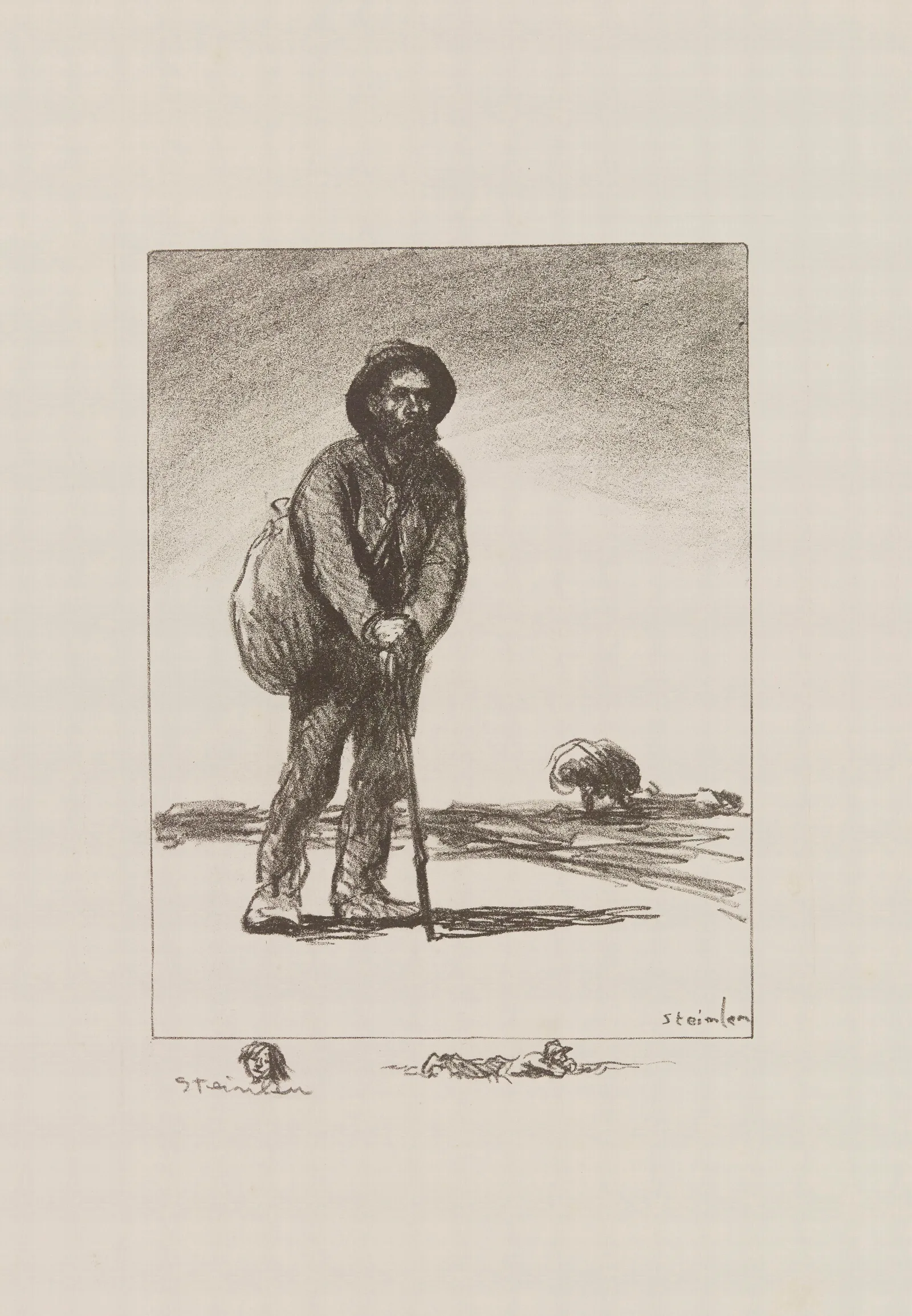 Le Chemineau A La Besace Wall Art by Théophile Alexandre Steinlen - Canvas Print