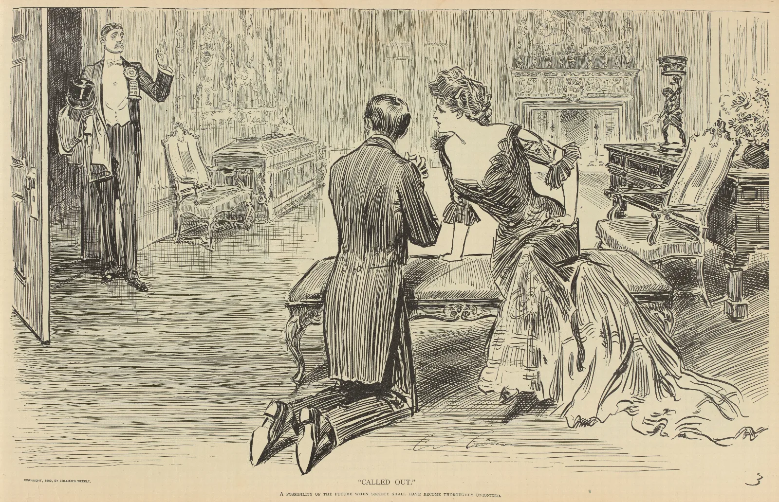 Called Out Wall Art by Charles Dana Gibson - Canvas Print