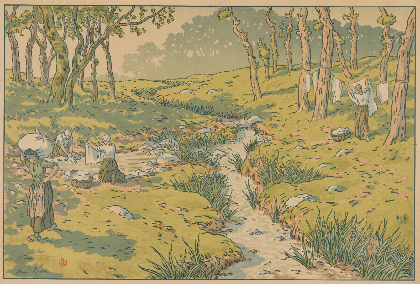 Aspects Of Nature The Stream Wall Art by Henri Rivière - Canvas Print