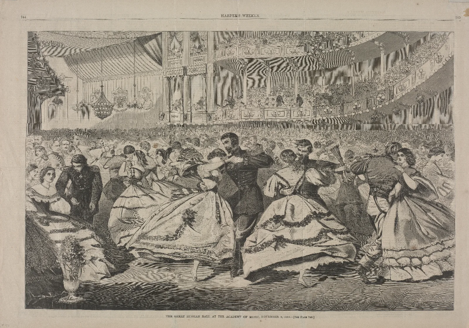 The Great Russian Ball At The Academy Of Music November 5 1863 Wall Art by Winslow Homer - Canvas Print