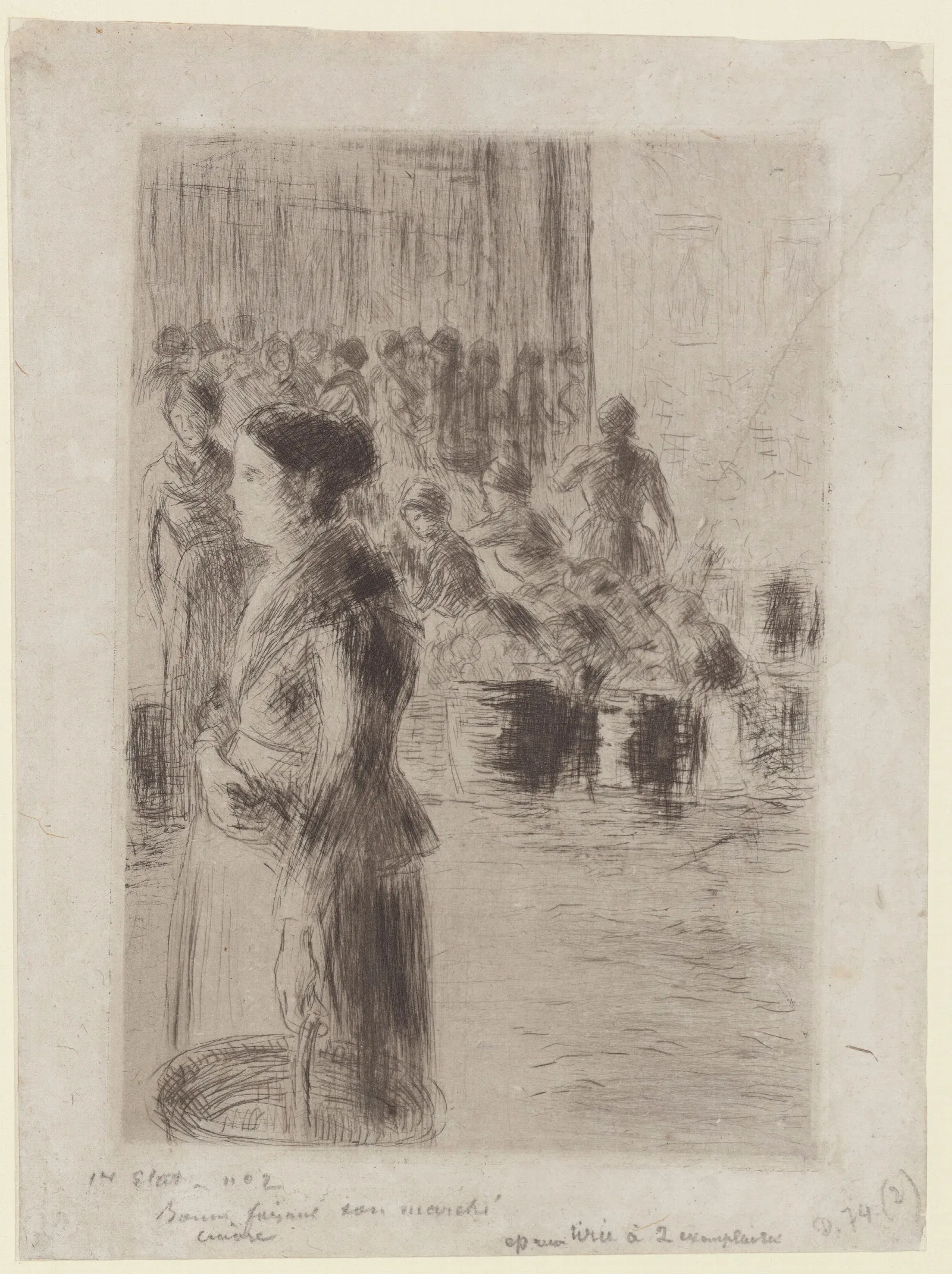 La Bonne Faisant Son Marche Wall Art by Camille Pissarro - Canvas Print