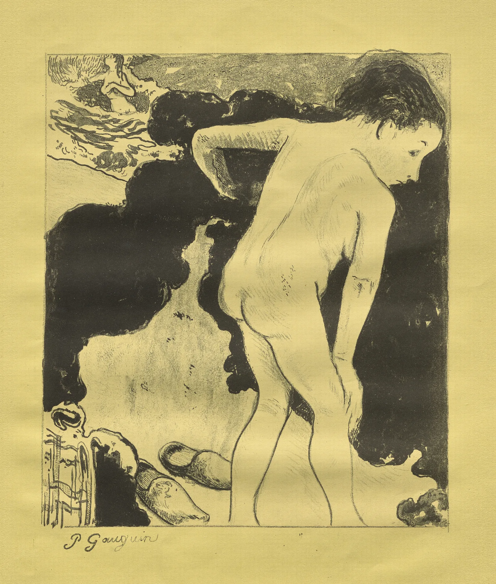 Breton Bathers Wall Art by Paul Gauguin - Canvas Print