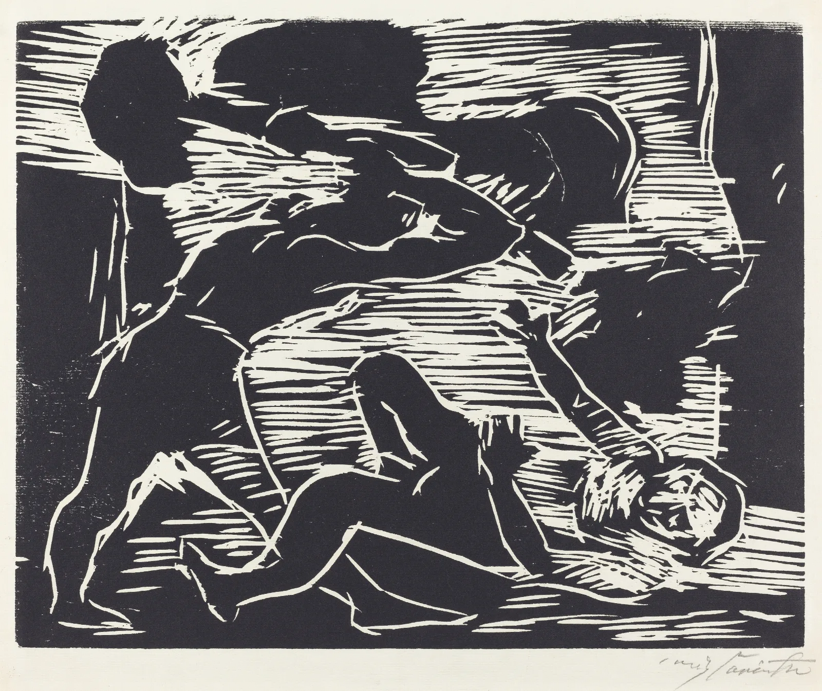 Cain And Abel Brudermord 2 Wall Art by Lovis Corinth - Canvas Print