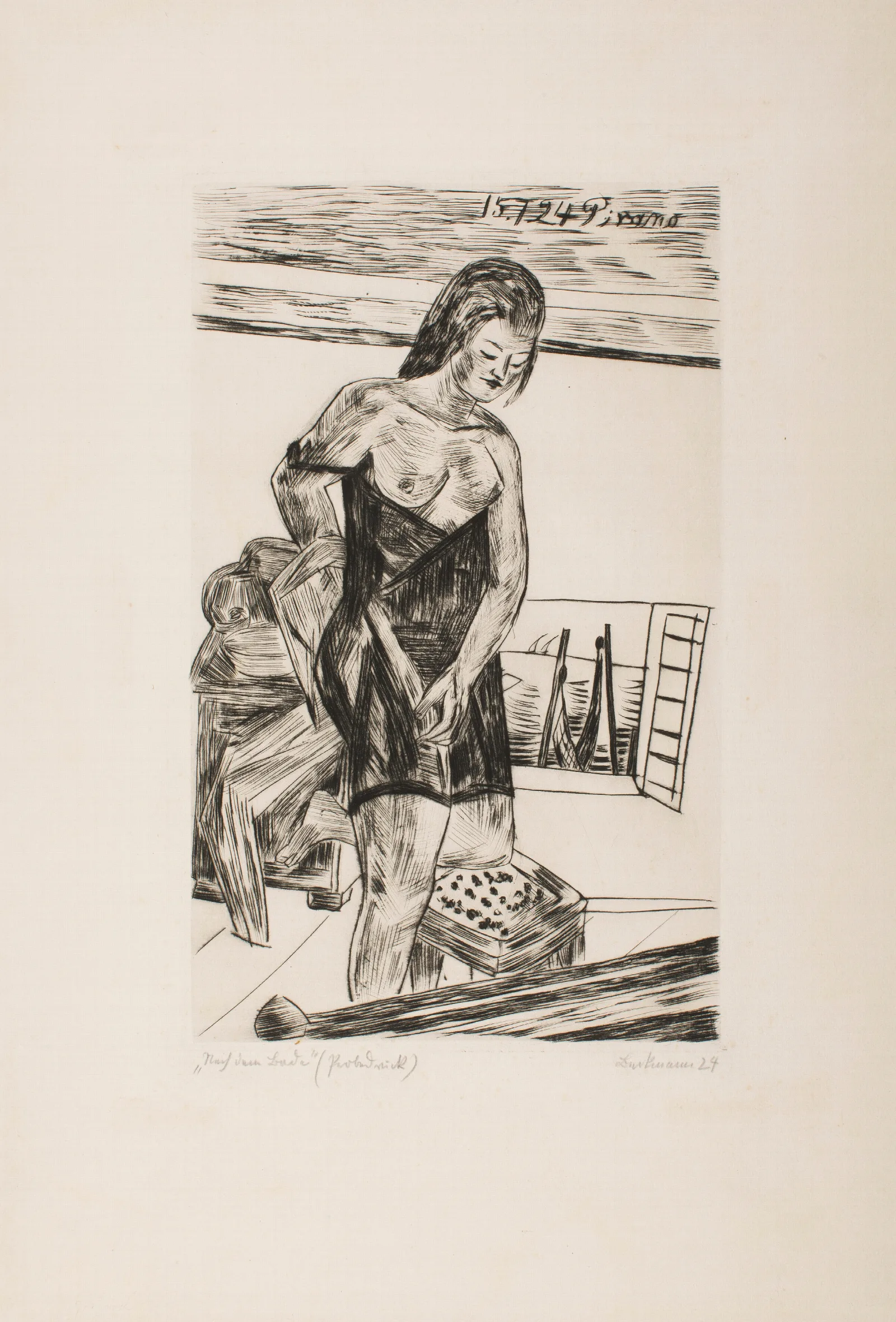 Bathing Cabin Wall Art by Max Beckmann - Canvas Print