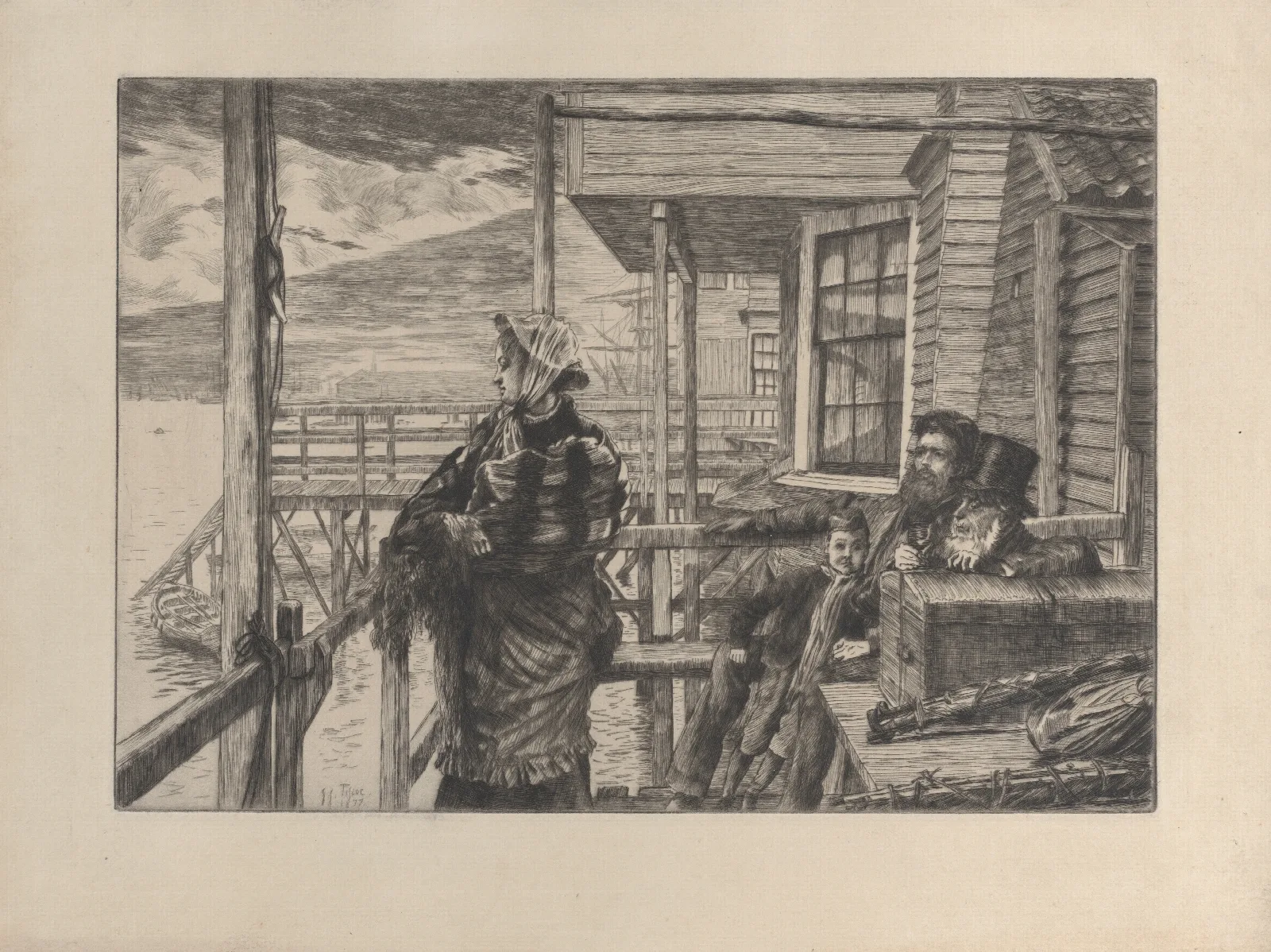 The Three Crows Inn Gravesend 3 Wall Art by James Tissot - Canvas Print