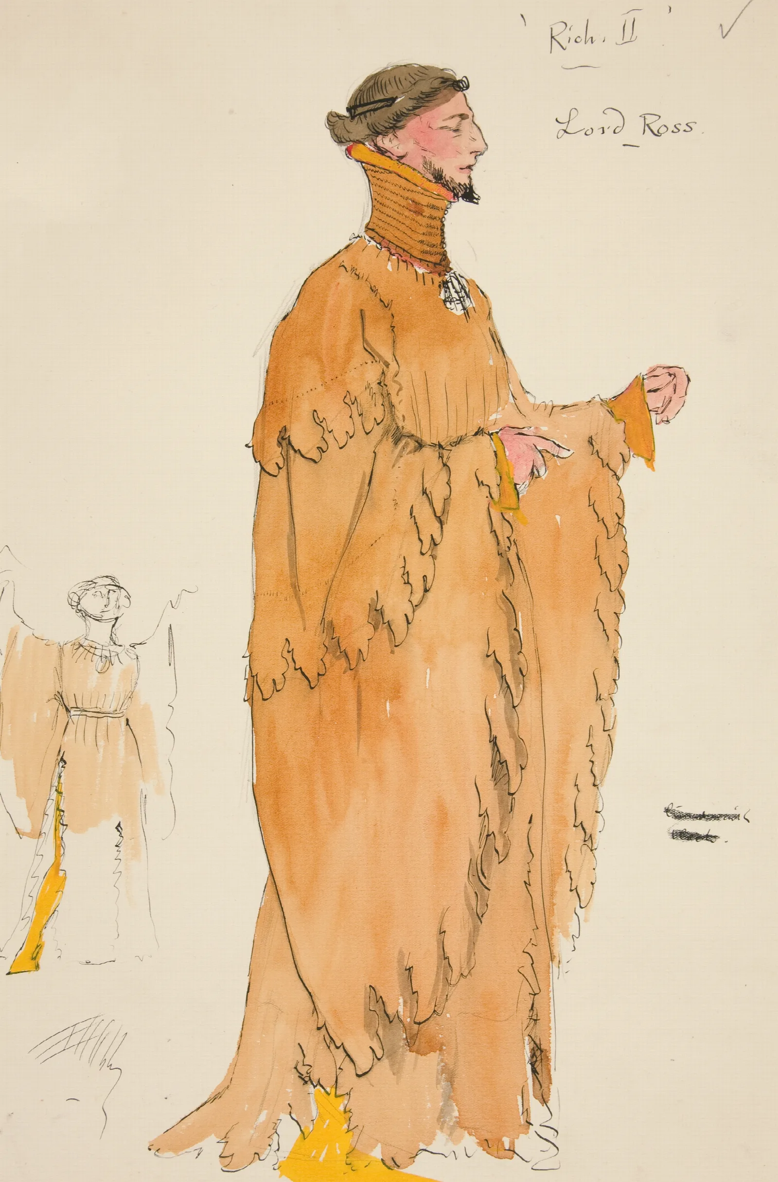 Lord Ross Costume Sketch For Henry Irvings Planned Production Of King Richard Ii Wall Art by Edwin Austin Abbey - Canvas Print