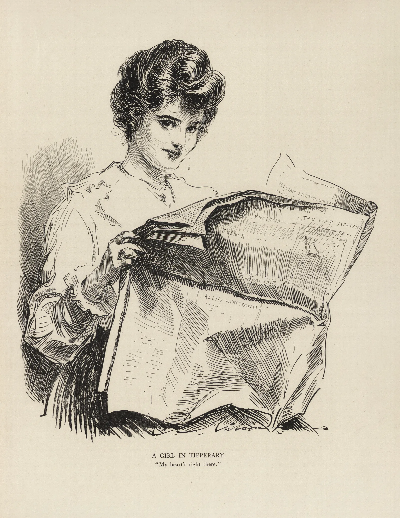 A Girl In Tipperary Wall Art by Charles Dana Gibson - Canvas Print