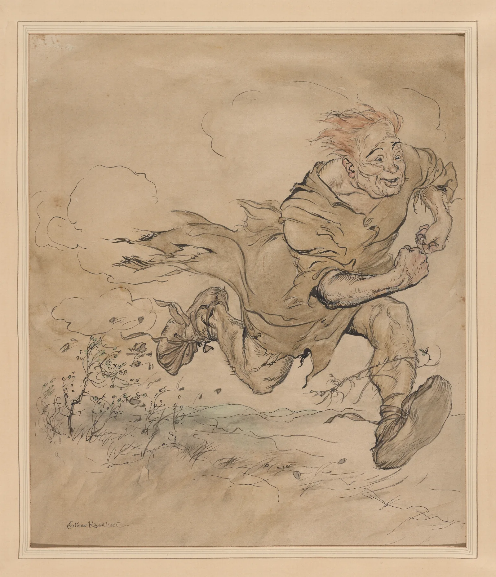 Irish Fairy Tales The Carl Of The Drab Coat Wall Art by Arthur Rackham - Canvas Print