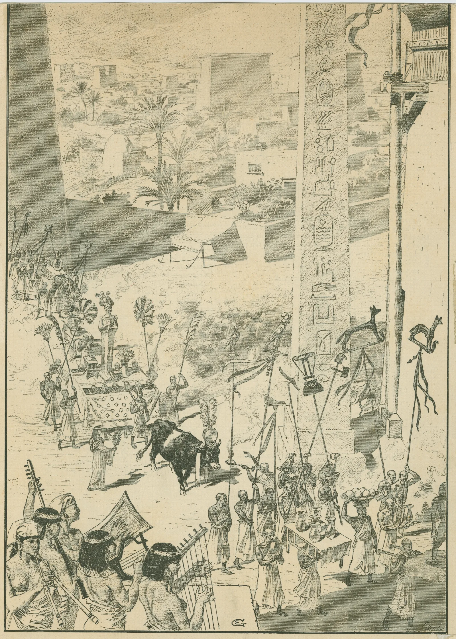 Le Boeuf Gras Dans Lantiquite Le Boeuf Wall Art by Eugène Grasset - Canvas Print