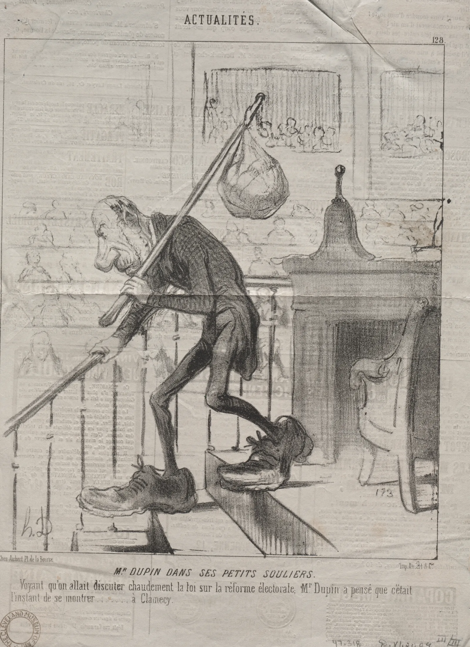 Mr Dupin In His Little Shoes Wall Art by Honoré Daumier - Canvas Print