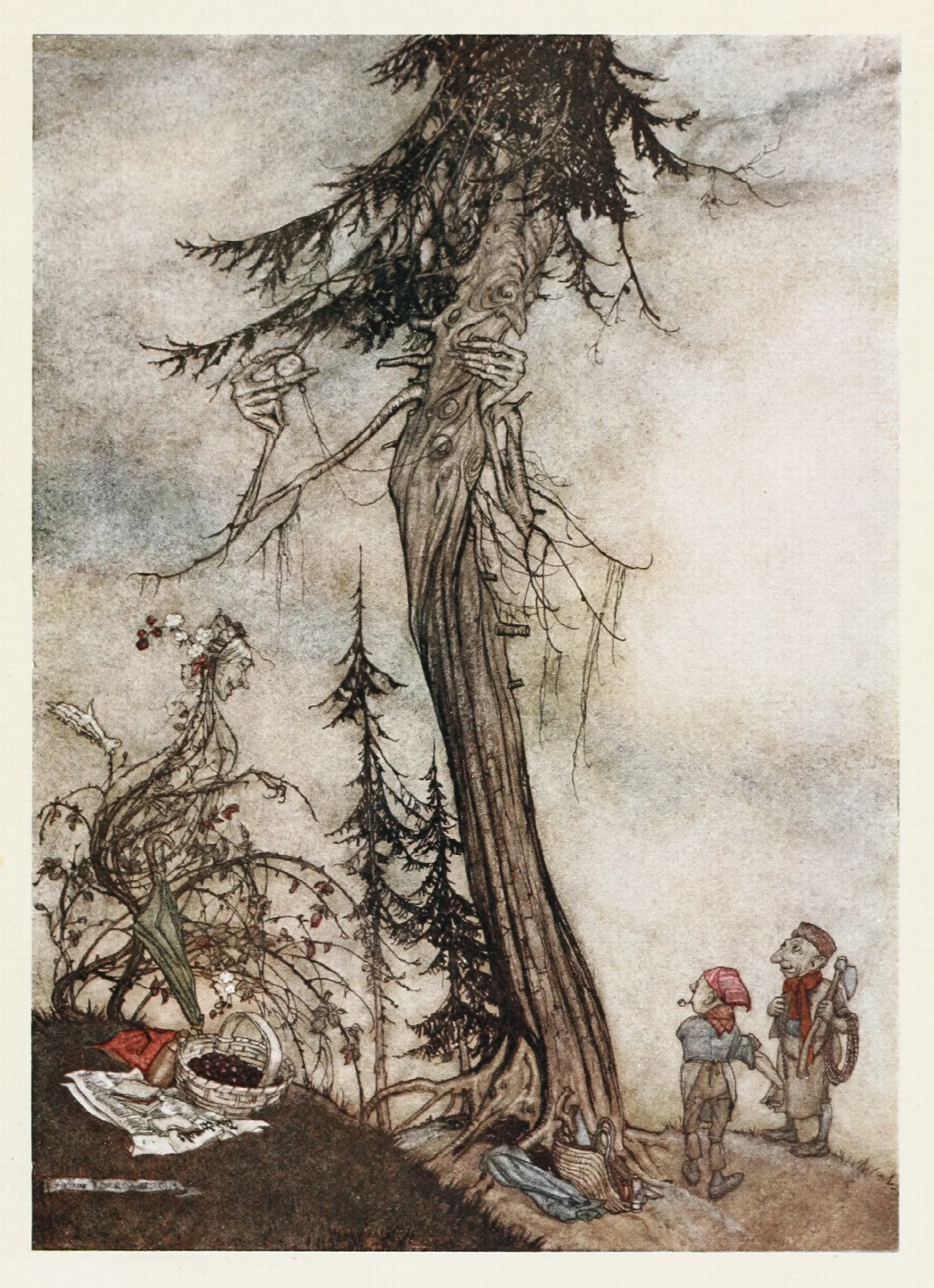 The Fir Tree And The Bramble Wall Art by Arthur Rackham - Canvas Print