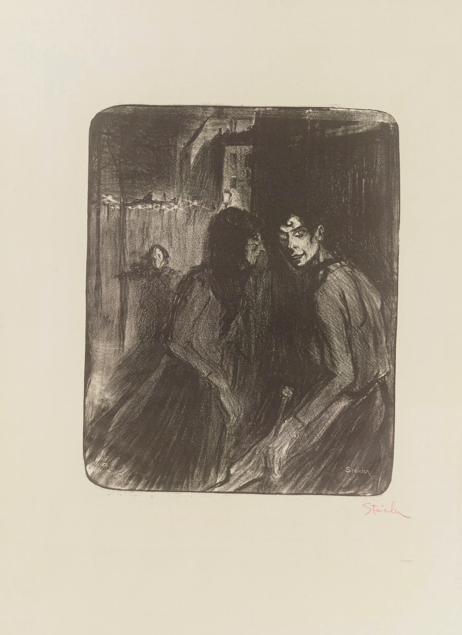 Dispute De Filles Wall Art by Théophile Alexandre Steinlen - Canvas Print