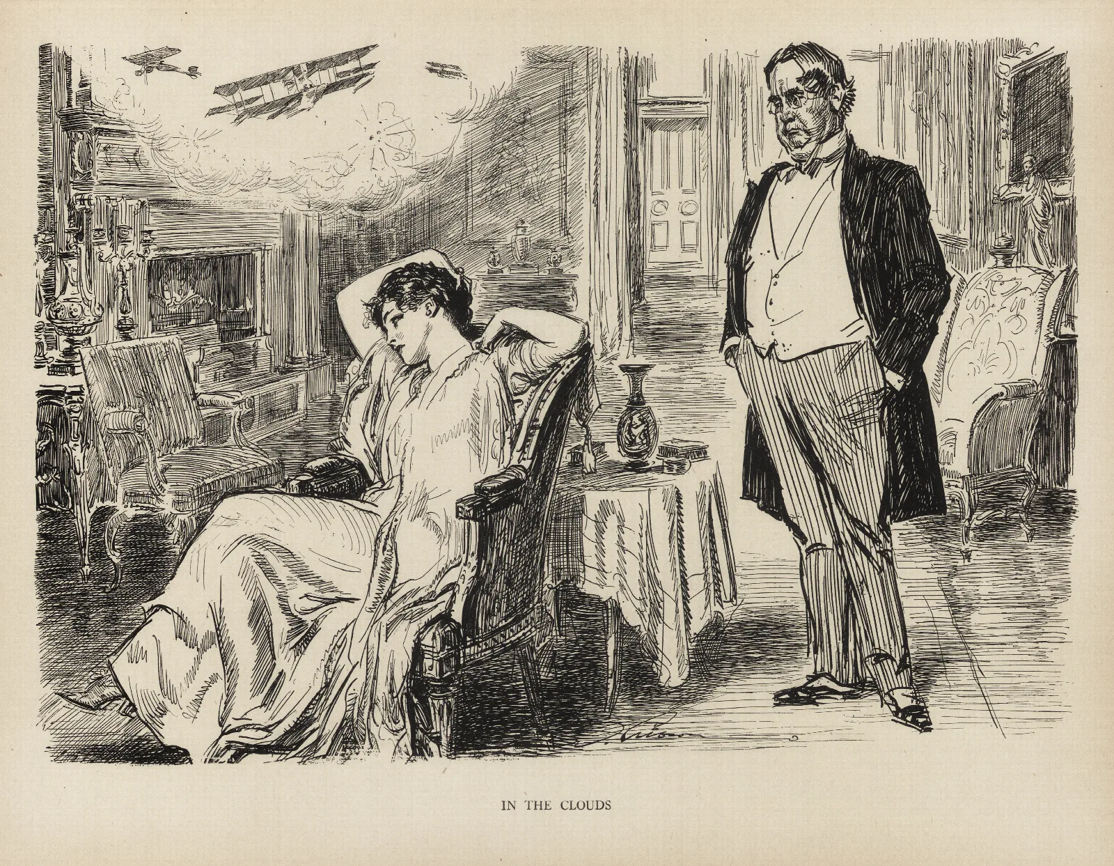 In The Clouds Wall Art by Charles Dana Gibson - Canvas Print