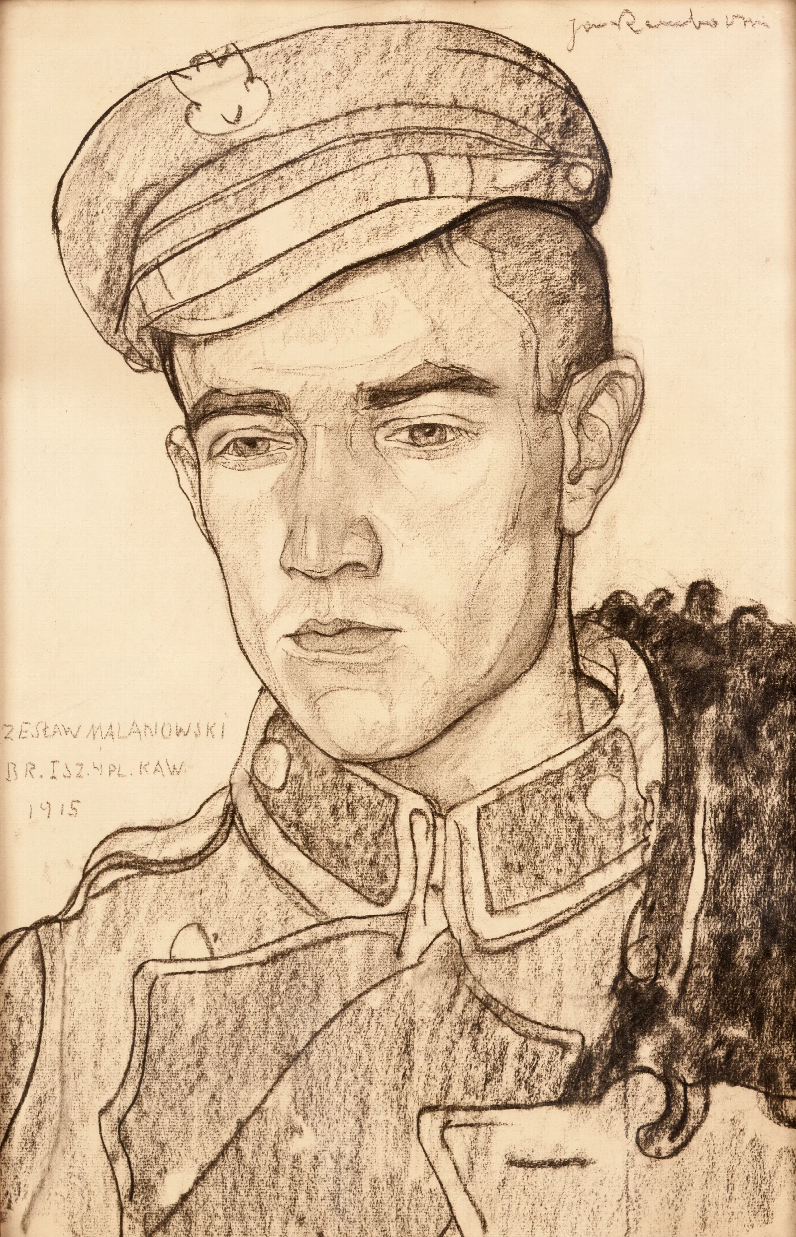 Portret Czeslawa Malanowskiego Ulana Legionow Polskich Wall Art by Jan Rembowski - Canvas Print