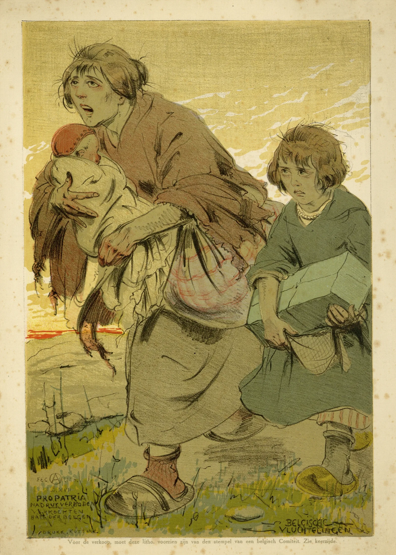 Belgische Vluchtelingen Wall Art by Alfred Ost - Canvas Print
