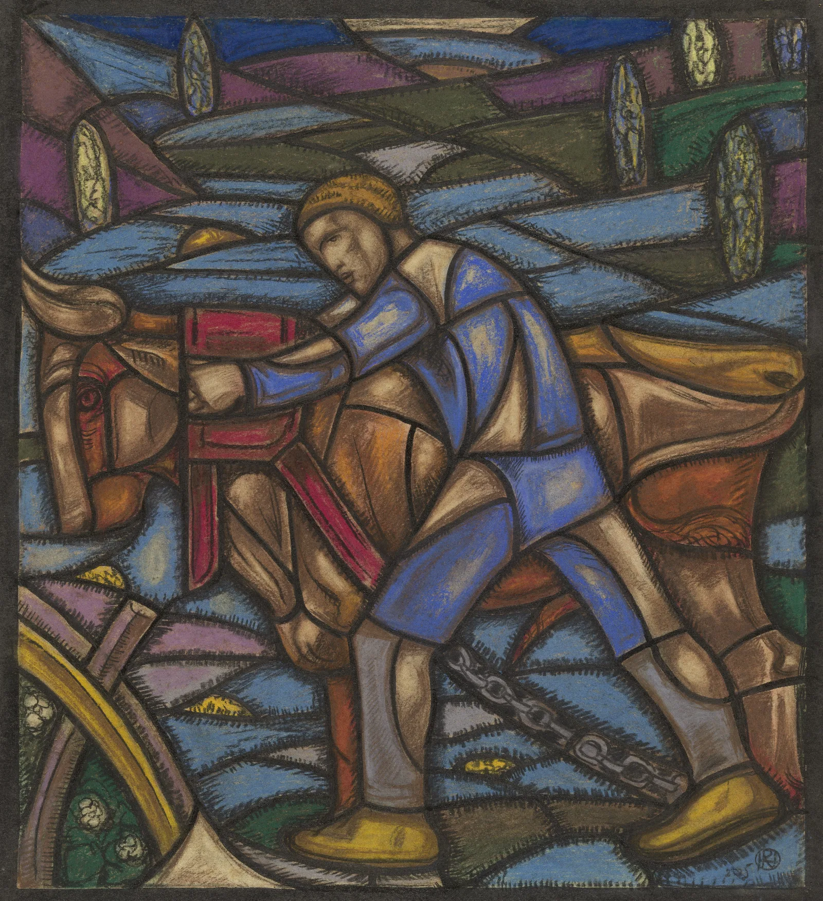 Ontwerp Voor Raam In Het Nederlands Paviljoen Op De Tentoonstelling Arts Decoratifs Te Parijs 1925 Wall Art by Richard Nicolaüs Roland Holst - Canvas Print