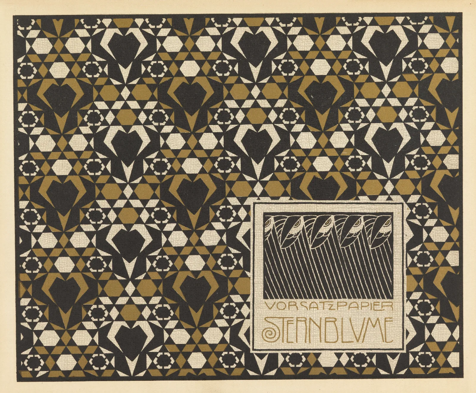 Vorsatz Papier Sternblume Star Flower Book End Paper Wall Art by Koloman Moser - Canvas Print