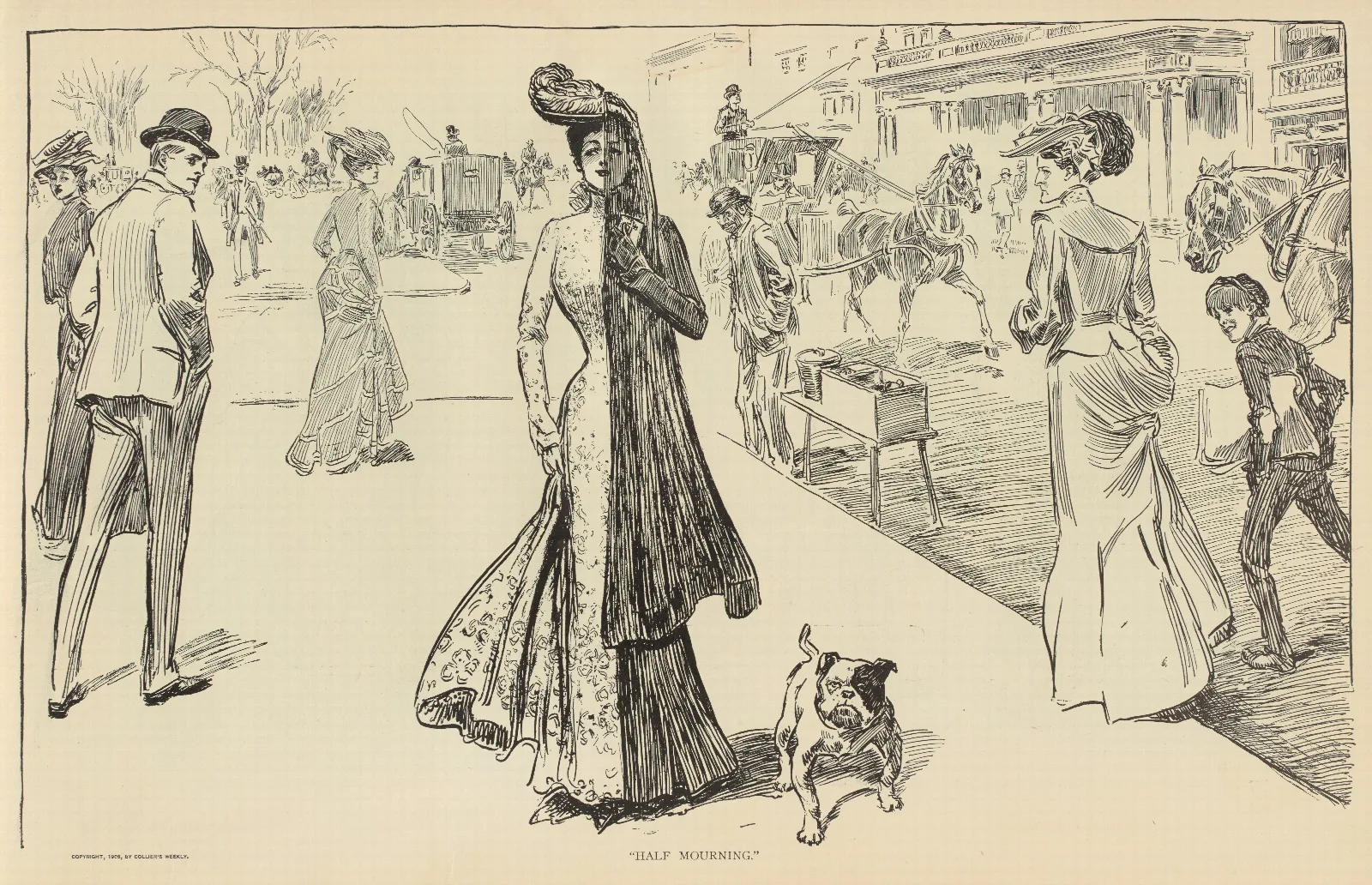 Half Mourning Wall Art by Charles Dana Gibson - Canvas Print