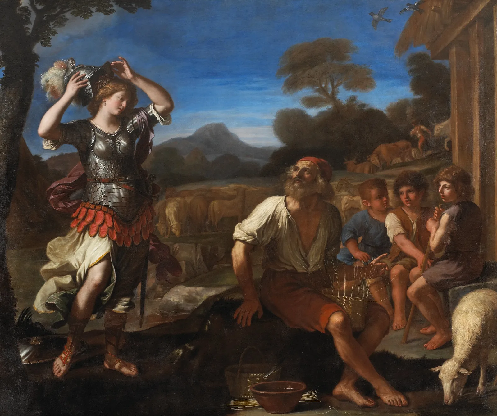 Erminia And The Shepherds 4 Wall Art by Guercino - Canvas Print