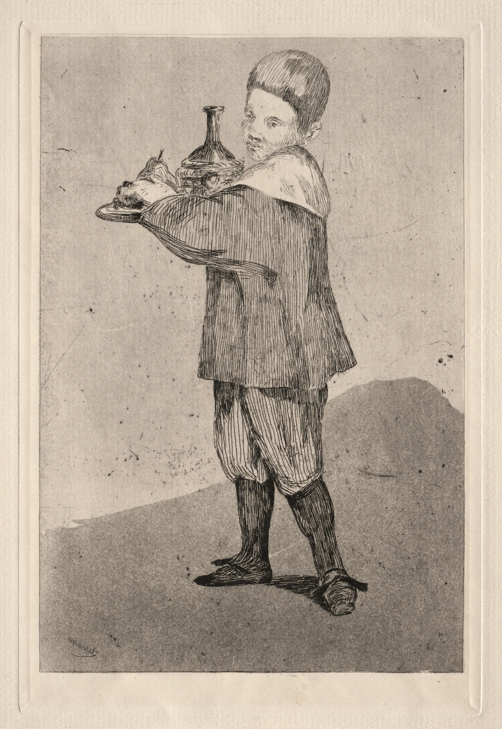 The Boy Carrying A Tray Wall Art by Édouard Manet - Canvas Print
