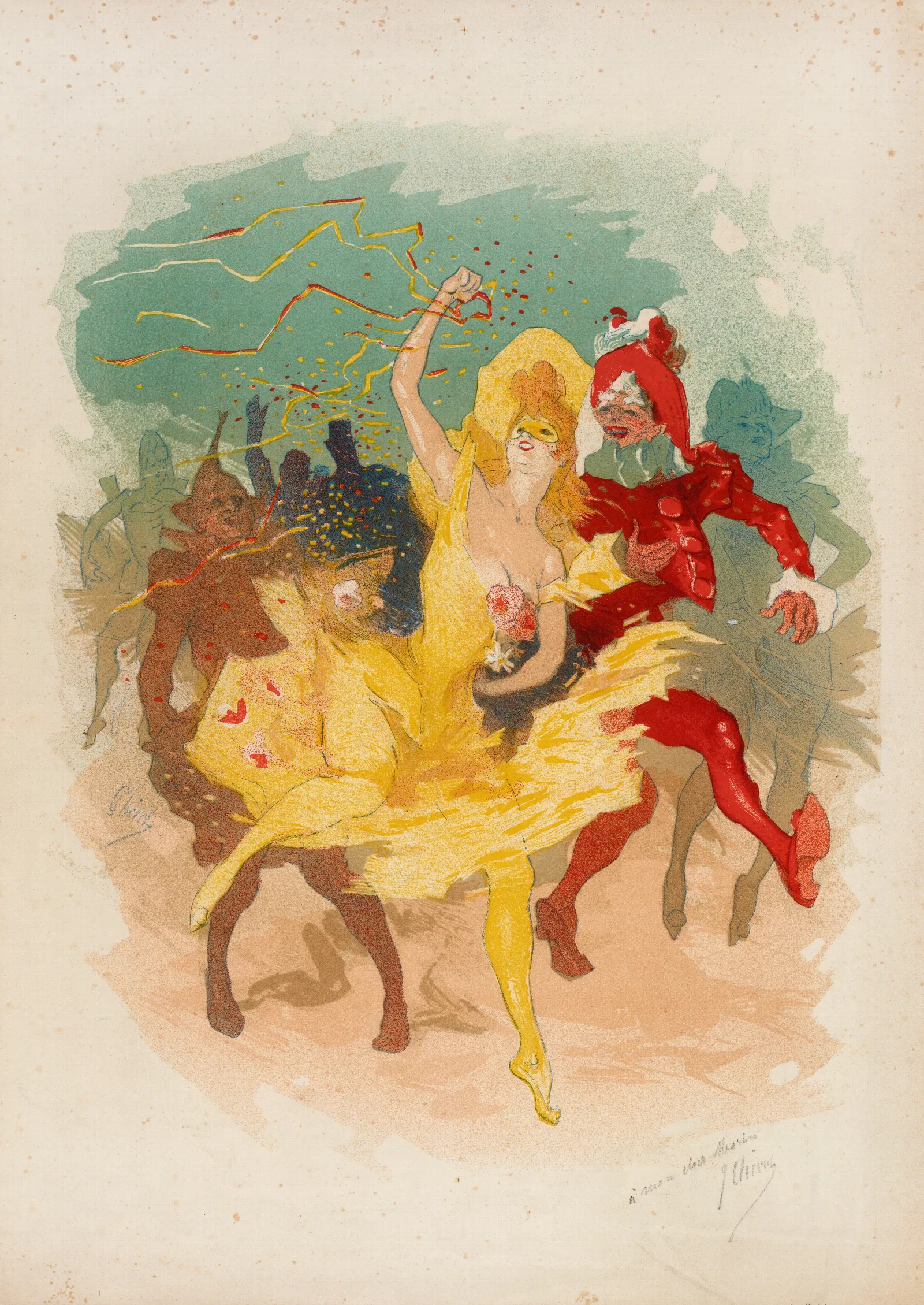 Scene De Carnaval 2 Wall Art by Jules Chéret - Canvas Print