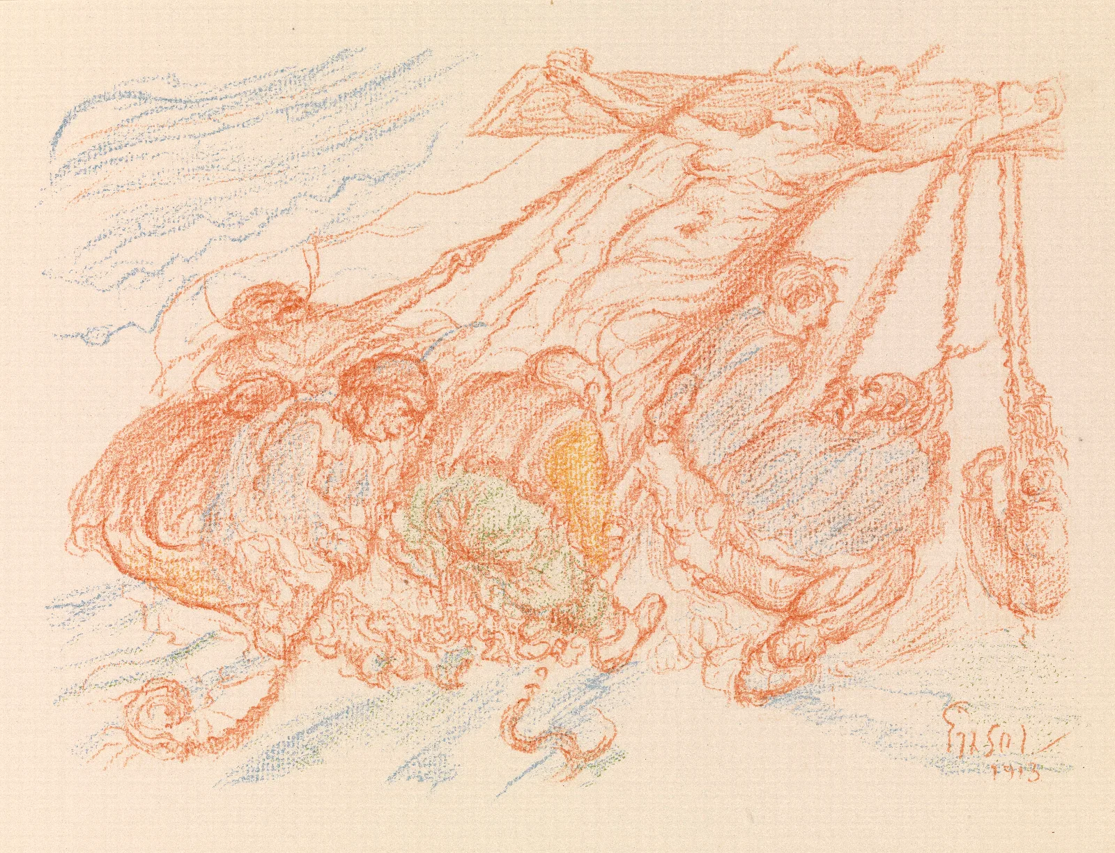 The Raising Of The Cross 4 Wall Art by James Ensor - Canvas Print