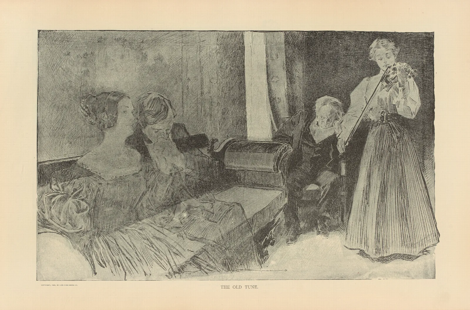 The Old Tune 2 Wall Art by Charles Dana Gibson - Canvas Print