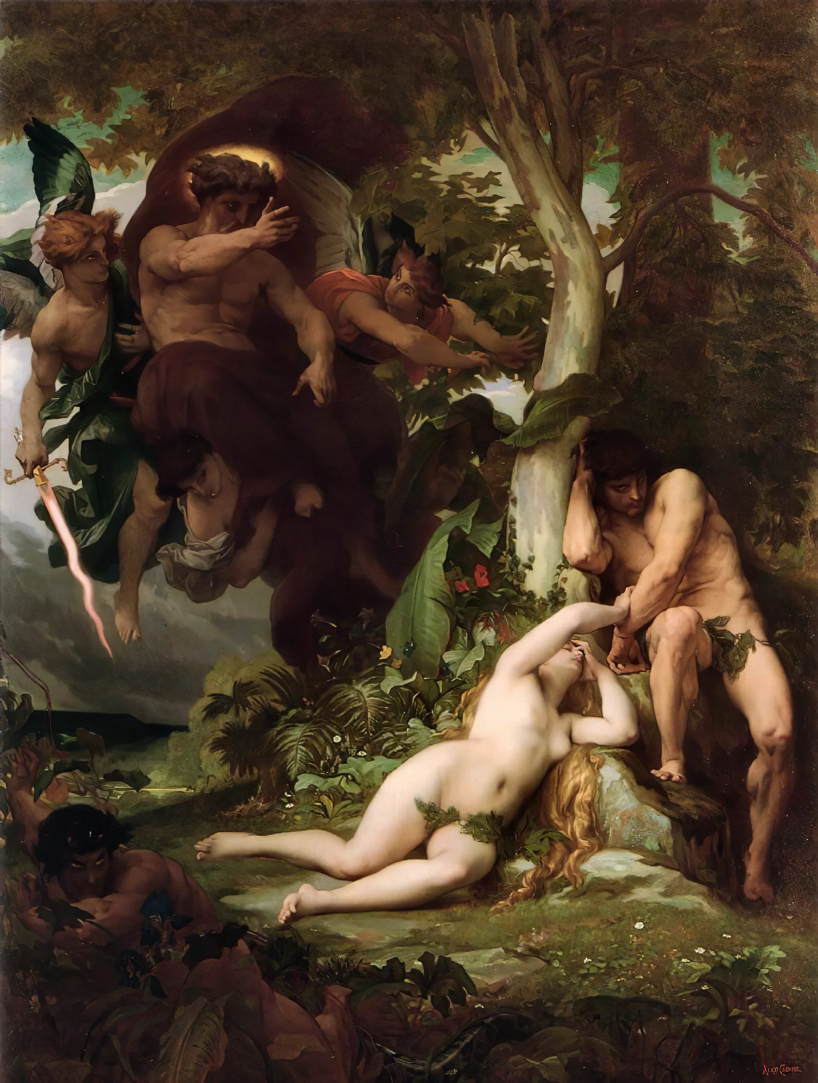 The Expulsion Of Adam And Eve From The Garden Of Paradise Wall Art by Alexandre Cabanel - Canvas Print