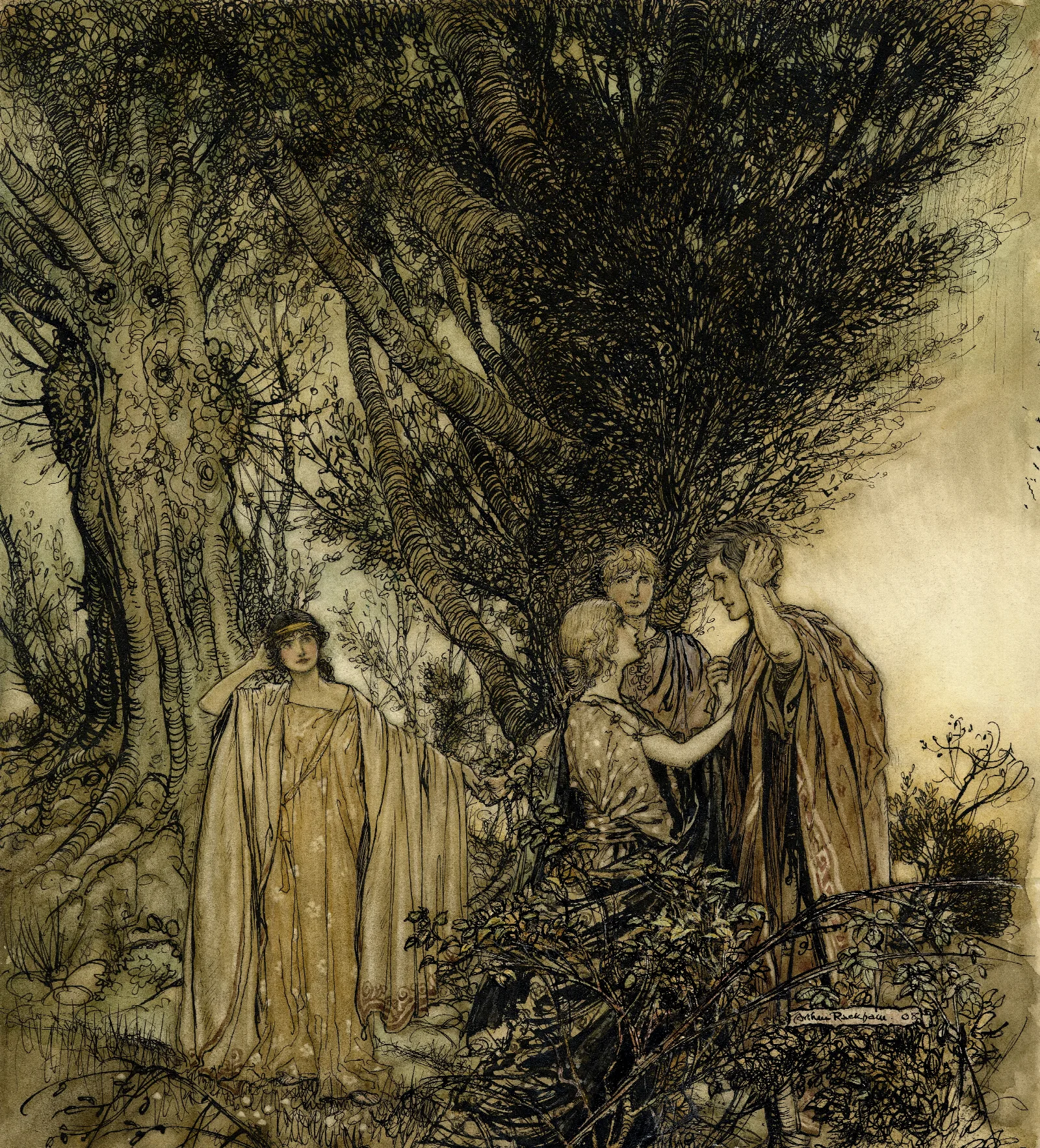Are You Sure That We Are Awake Wall Art by Arthur Rackham - Canvas Print