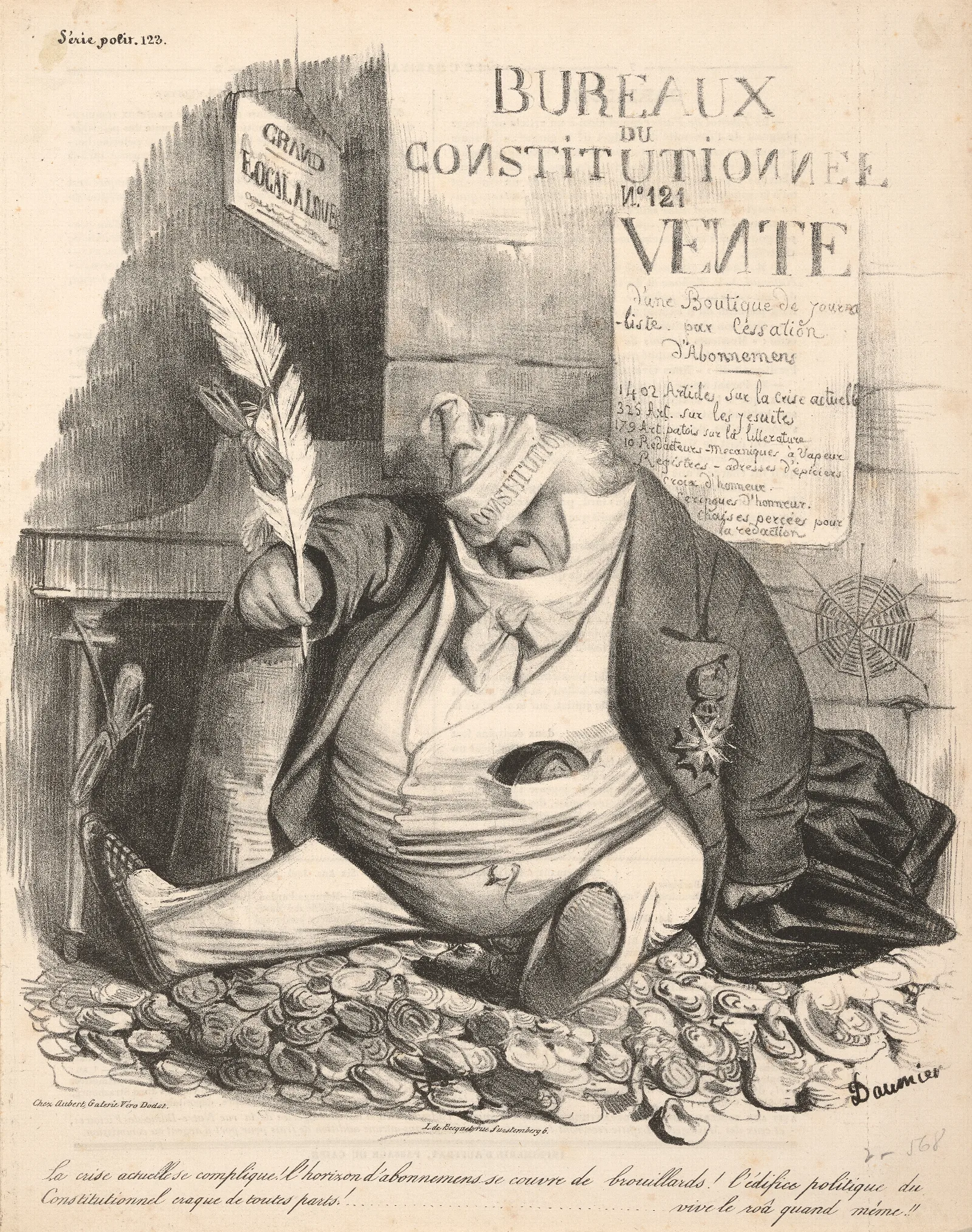 The Current Crisis Is Complicated The Horizon Of Subscriptions Is Covered By Wall Art by Honoré Daumier - Canvas Print