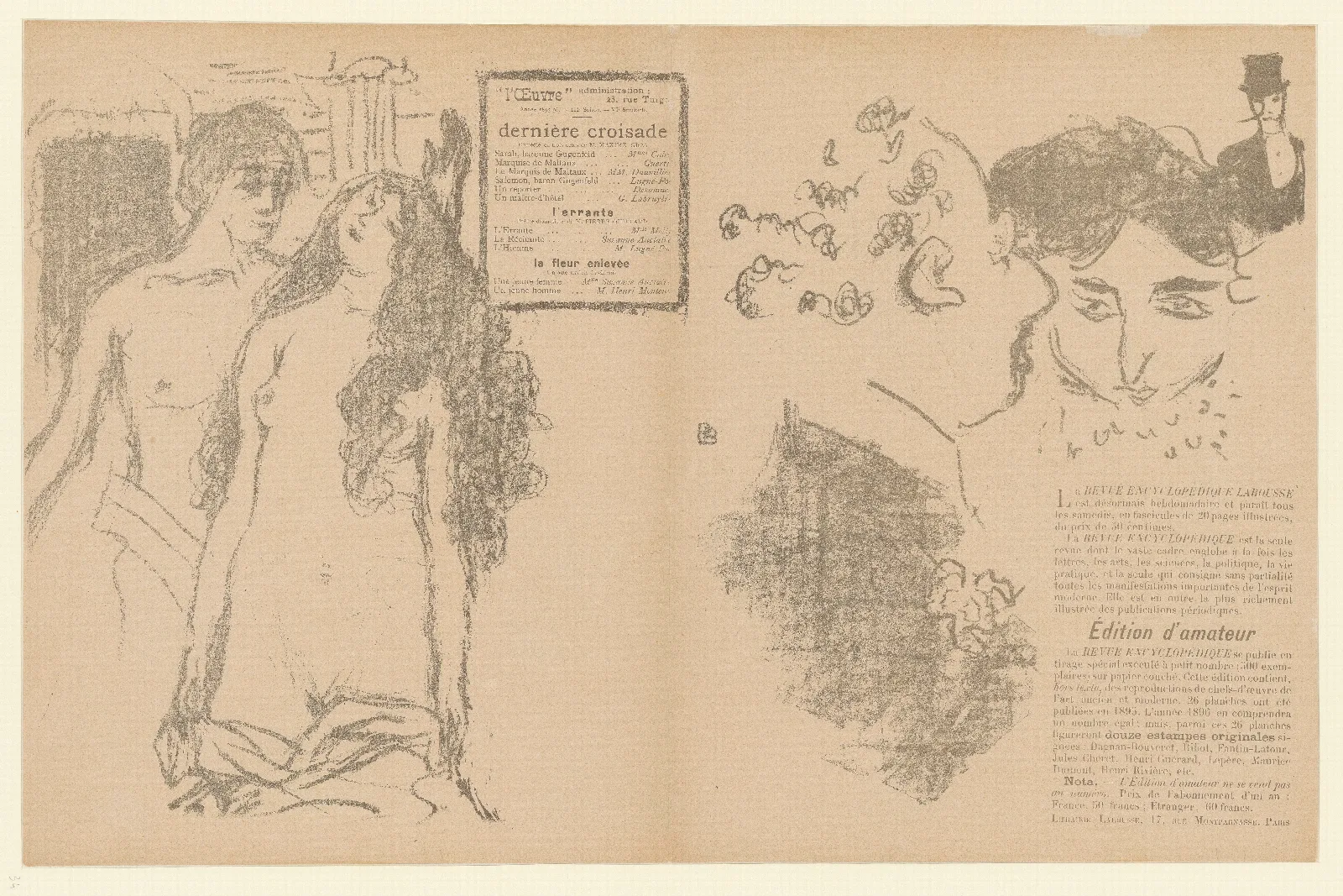 La Derniere Croisade Programme Pour Le Theatre De Loeuvre 2 Wall Art by Pierre Bonnard - Canvas Print