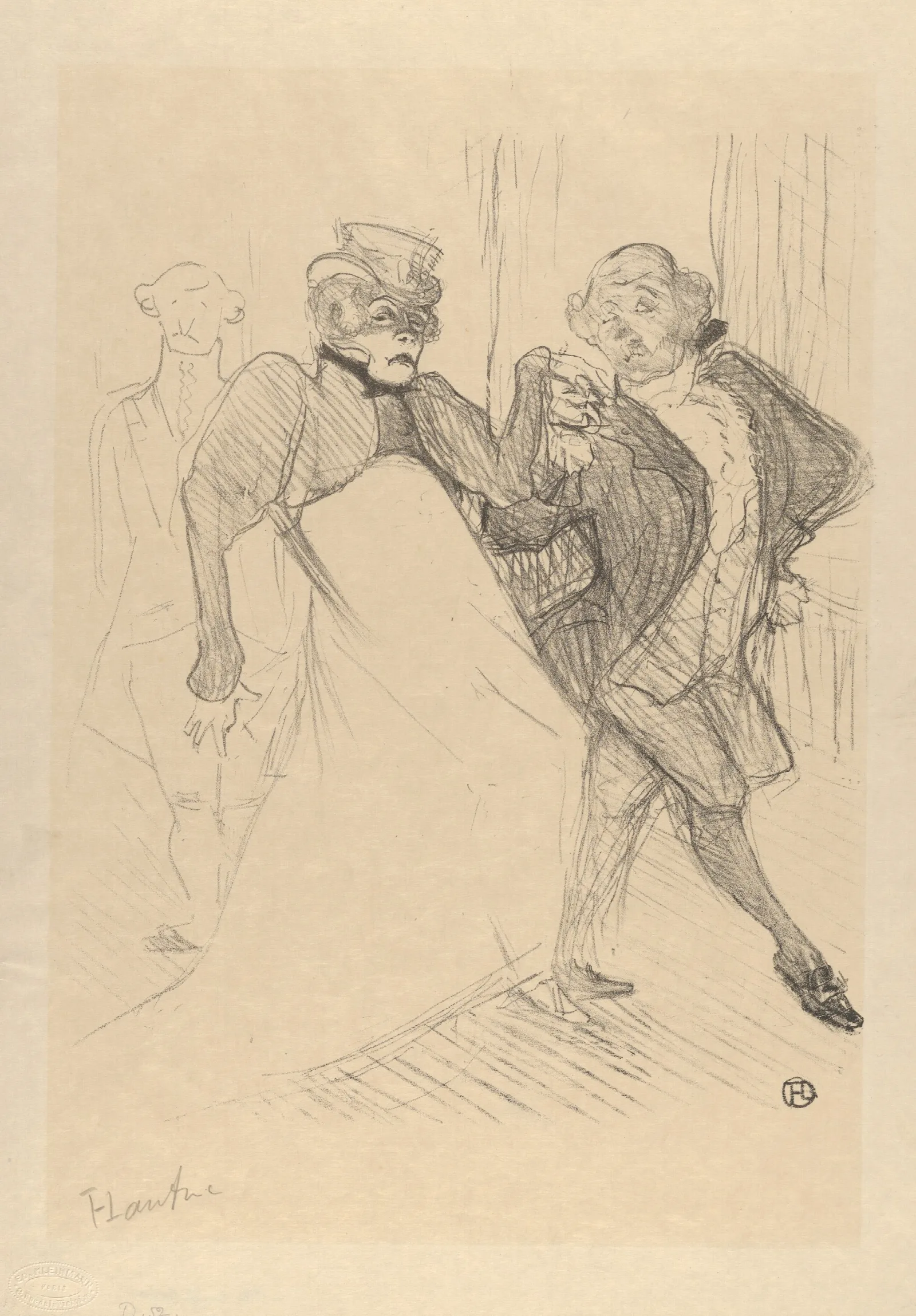 Rejane And Galipaux In Madame Sans Gene Wall Art by Henri de Toulouse-Lautrec - Canvas Print