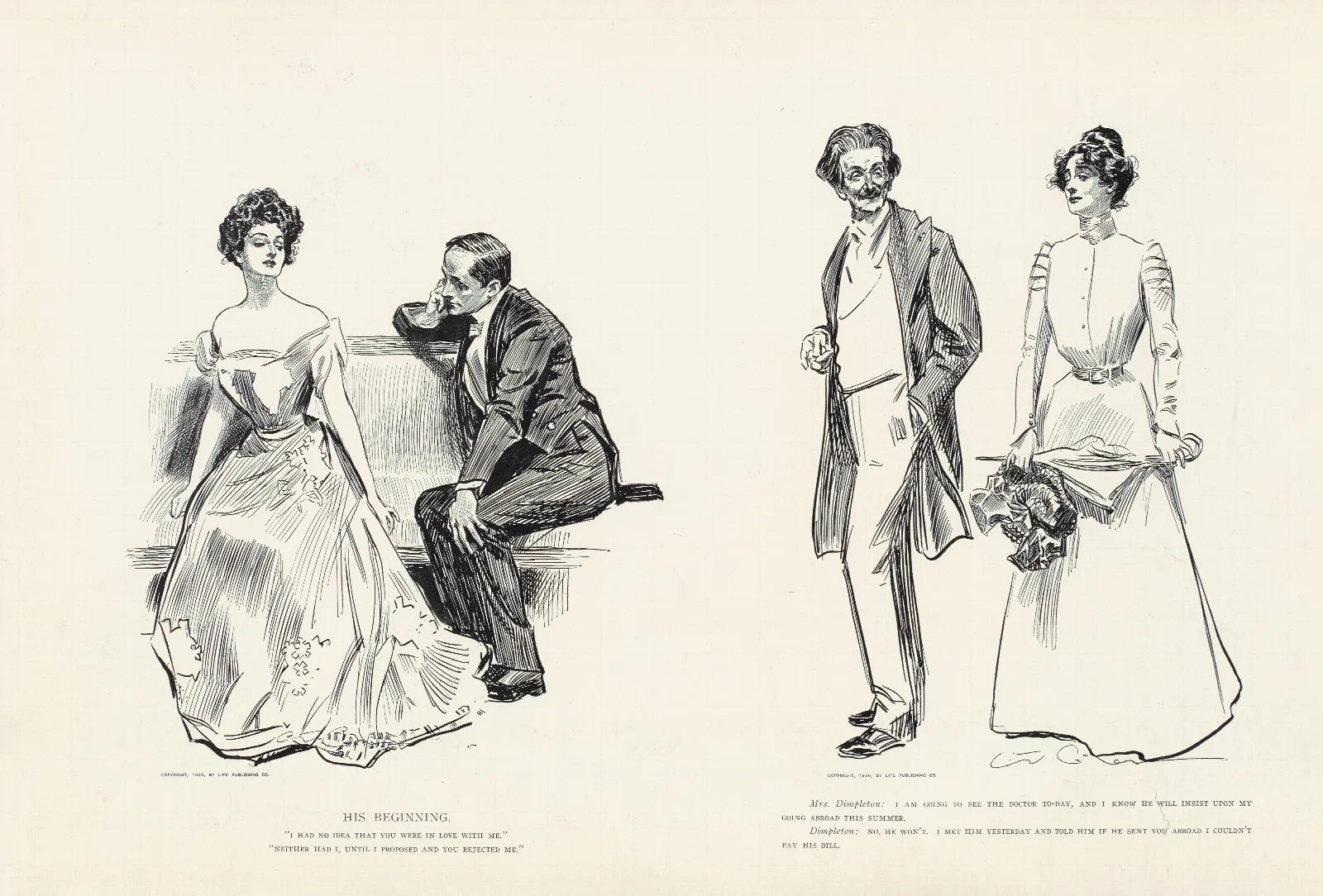 His Beginning Wall Art by Charles Dana Gibson - Canvas Print