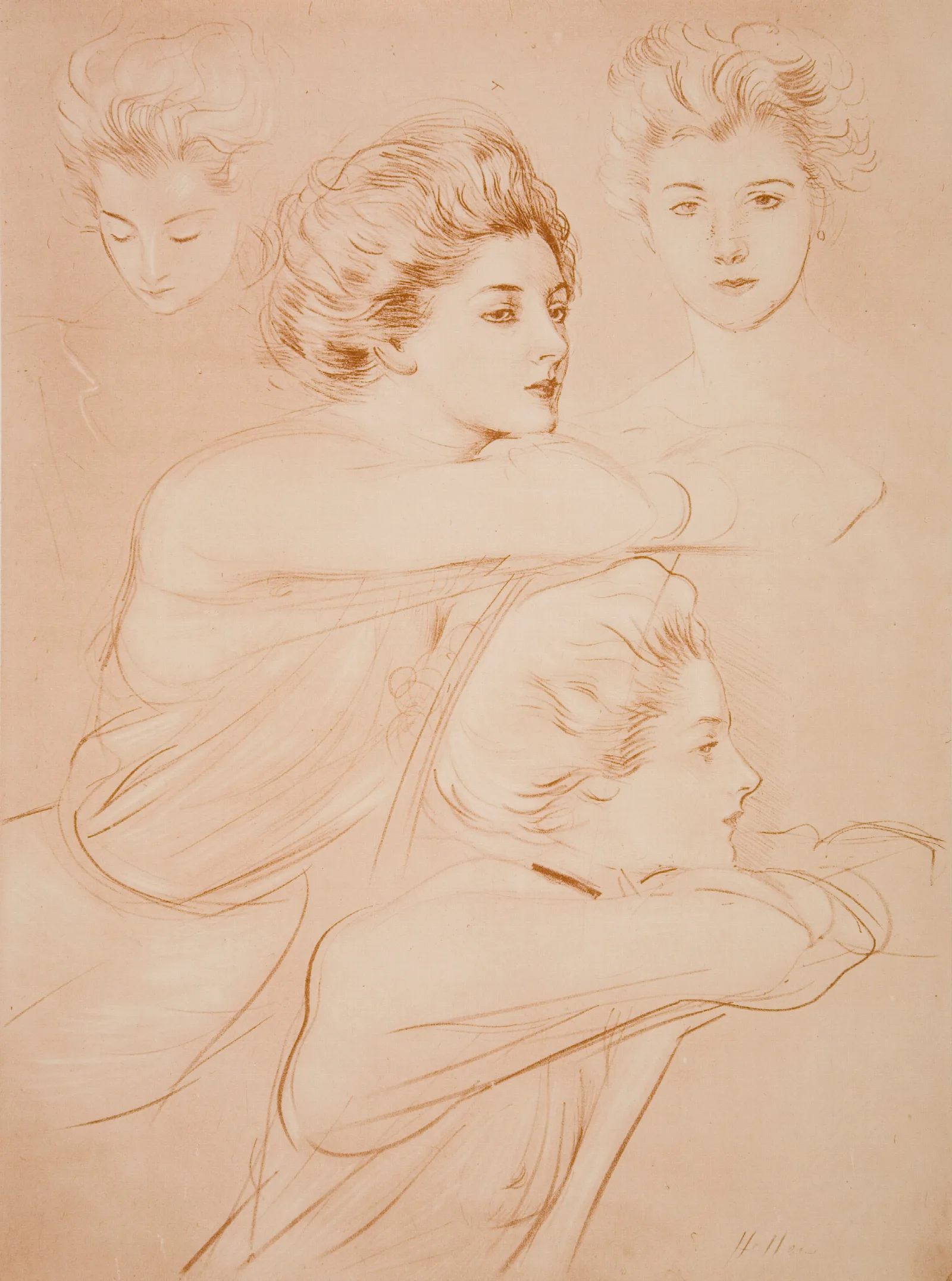 Parisienne 5 Wall Art by Paul César Helleu - Canvas Print
